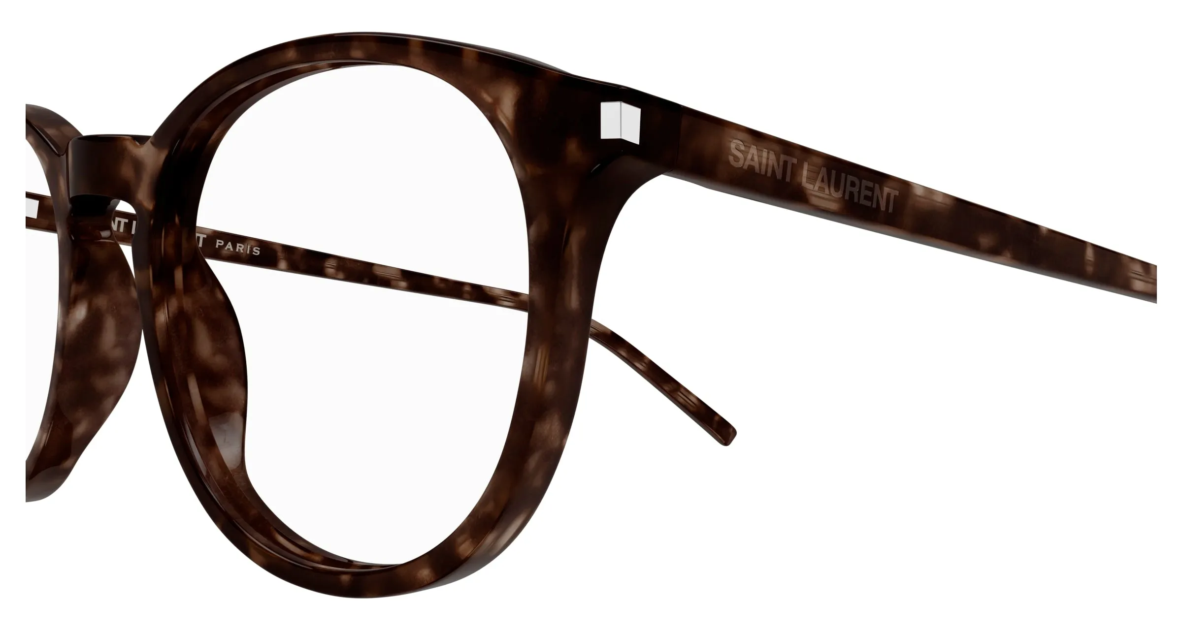 SAINT LAURENT SL 106 018 Montature da vista Acetato Havana Trasparente Rotonda - immagine 3