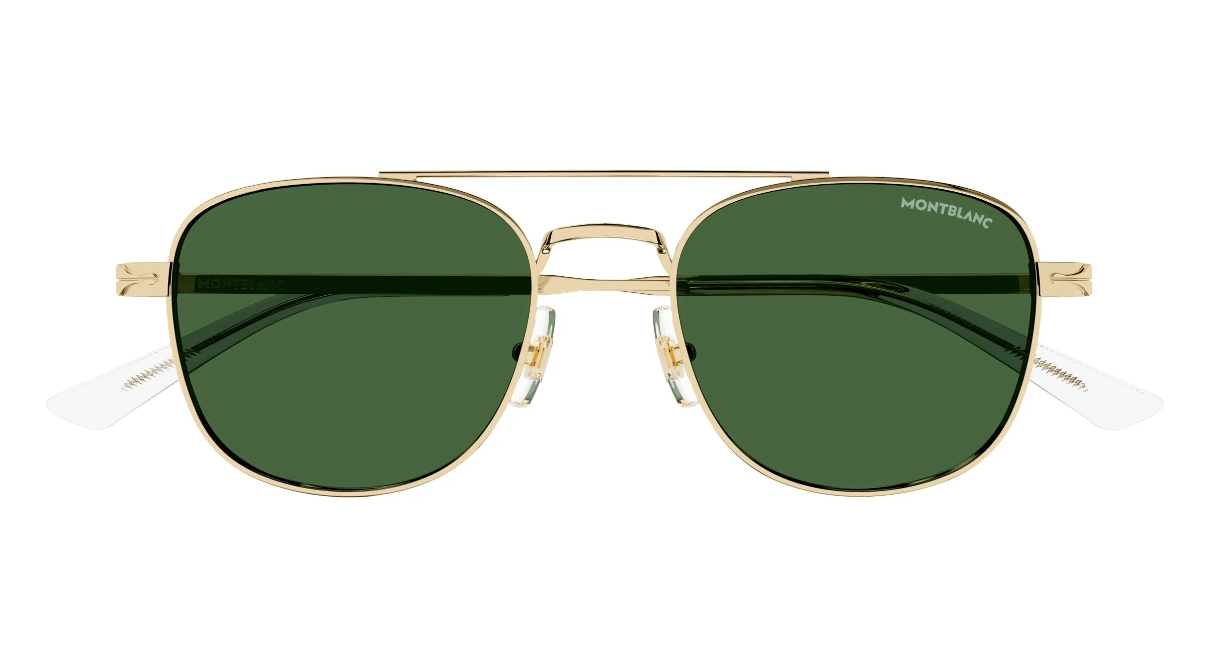 Montblanc MB0363S 002 Occhiali da sole Metallo Oro Verde Pilot - immagine 2