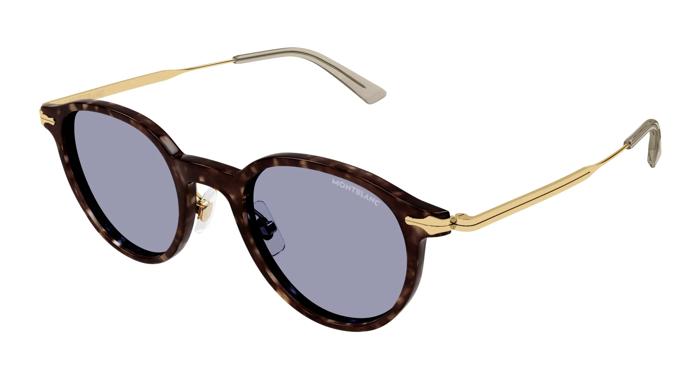 Montblanc MB0362S 002 Occhiali da sole Acetato Havana Rotonda - immagine 1