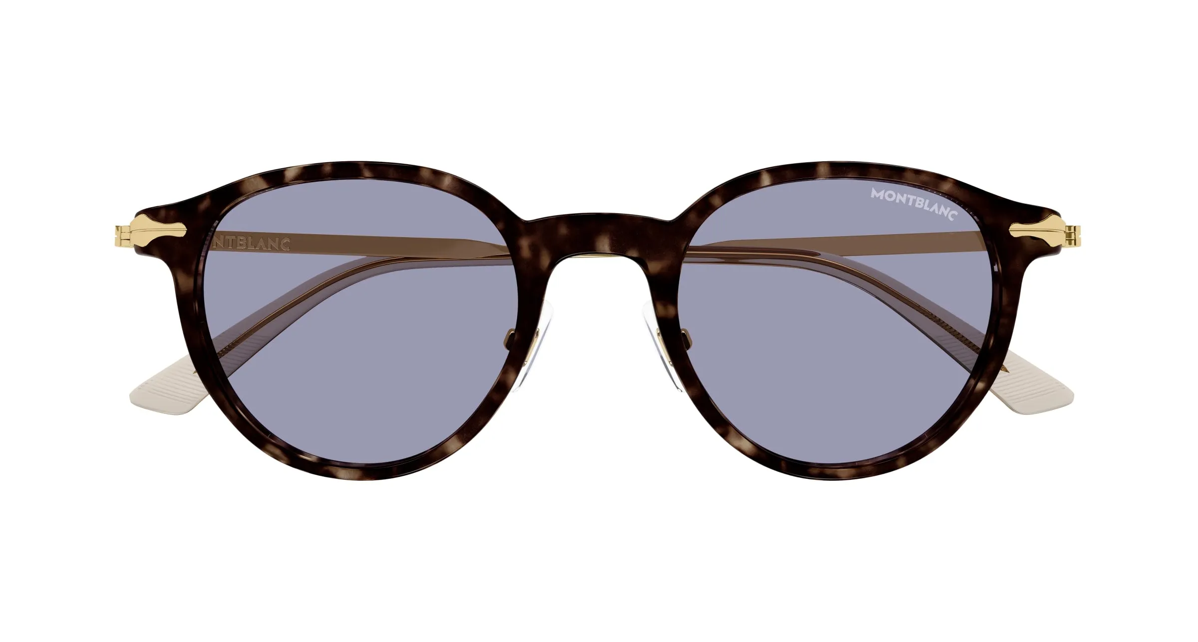 Montblanc MB0362S 002 Occhiali da sole Acetato Havana Rotonda - immagine 2