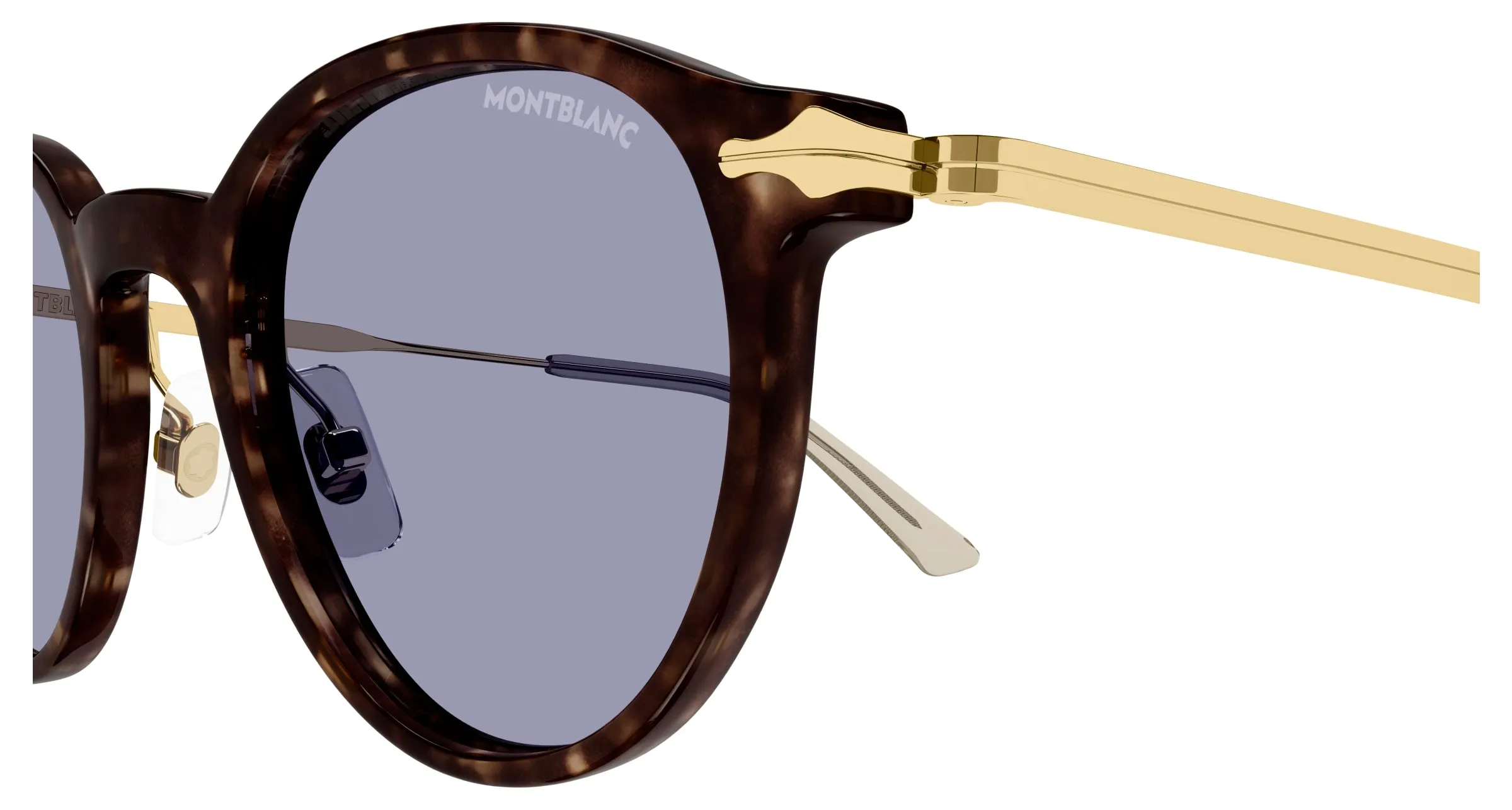 Montblanc MB0362S 002 Occhiali da sole Acetato Havana Rotonda - immagine 3