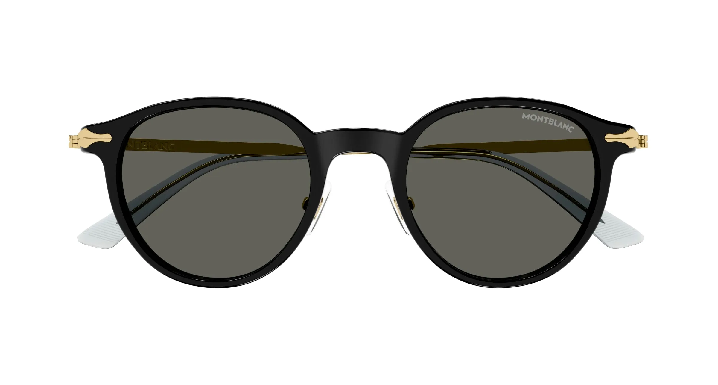 Montblanc MB0362S 001 Occhiali da sole Acetato Nero Grigio Rotonda - immagine 2
