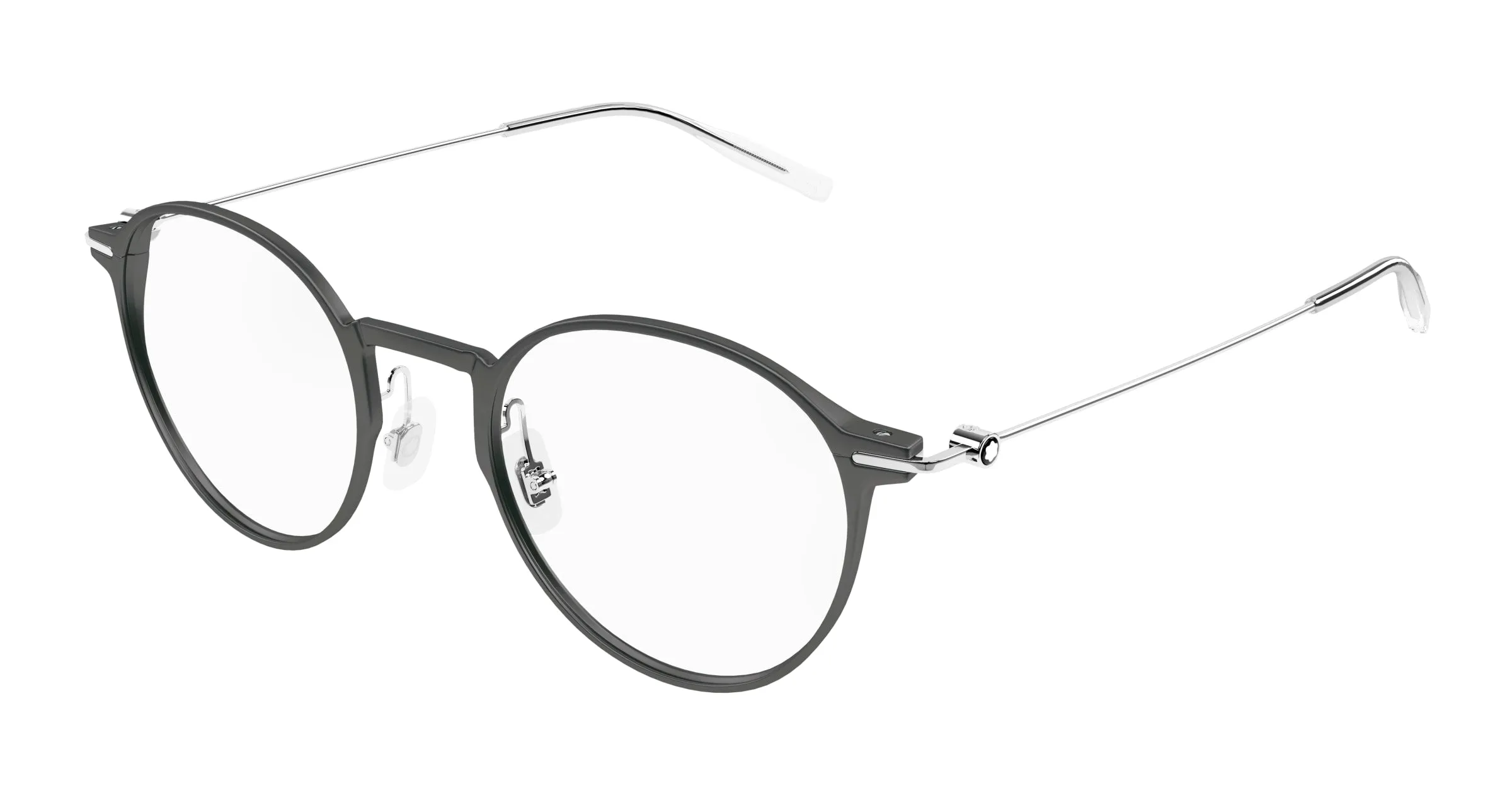 Montblanc MB0357O 005 Montature da vista Grigio Trasparente Rotonda - immagine 1