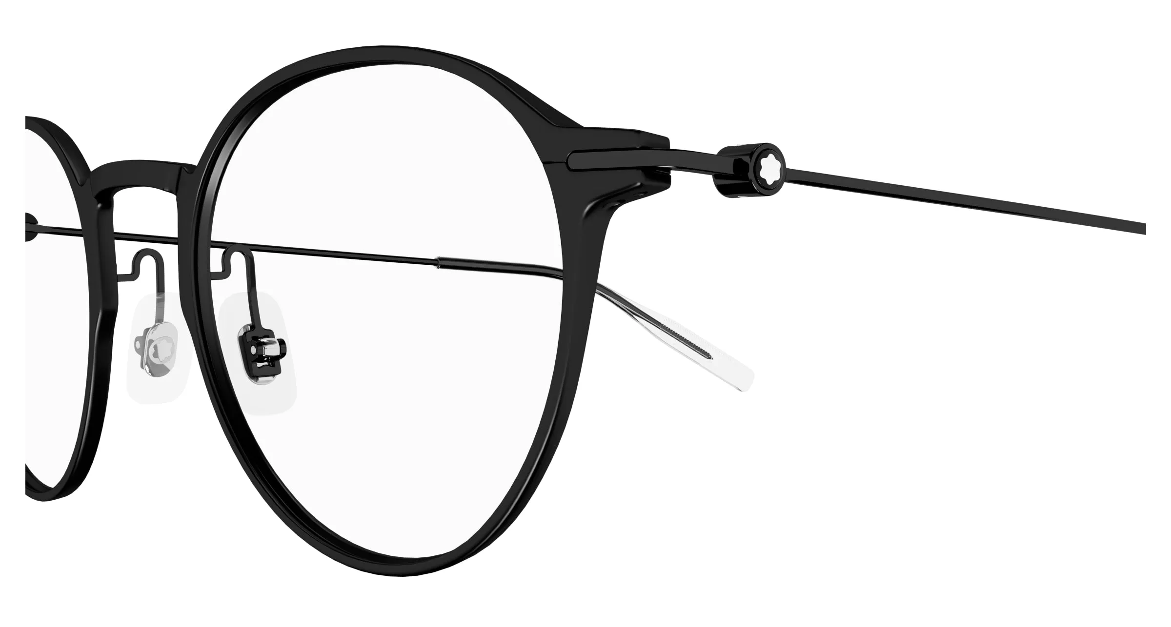 Montblanc MB0357O 002 Montature da vista Nero Trasparente Rotonda - immagine 3