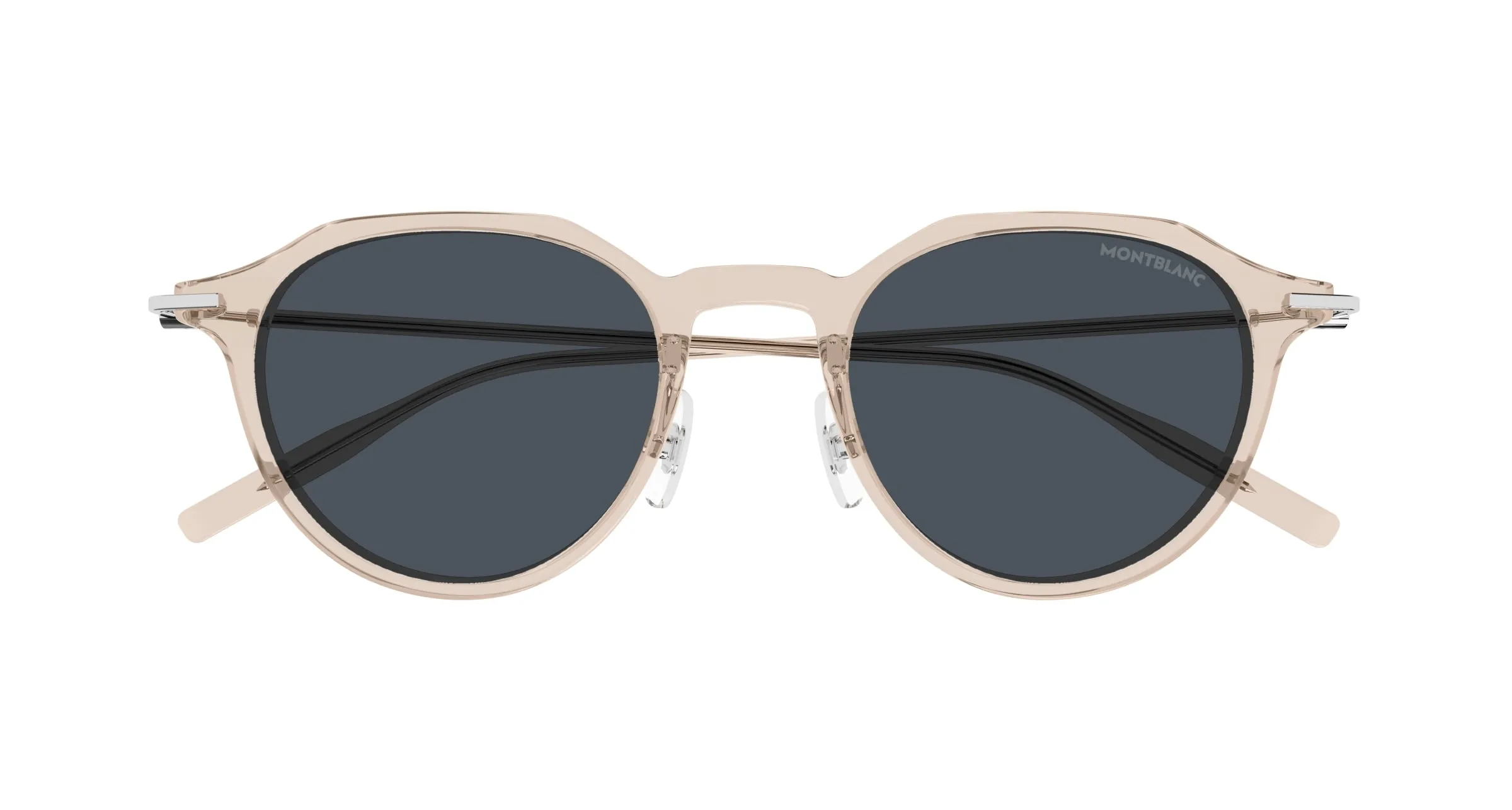 Montblanc MB0355S 004 Occhiali da sole Iniettato Rosa Grigio Rotonda - immagine 2