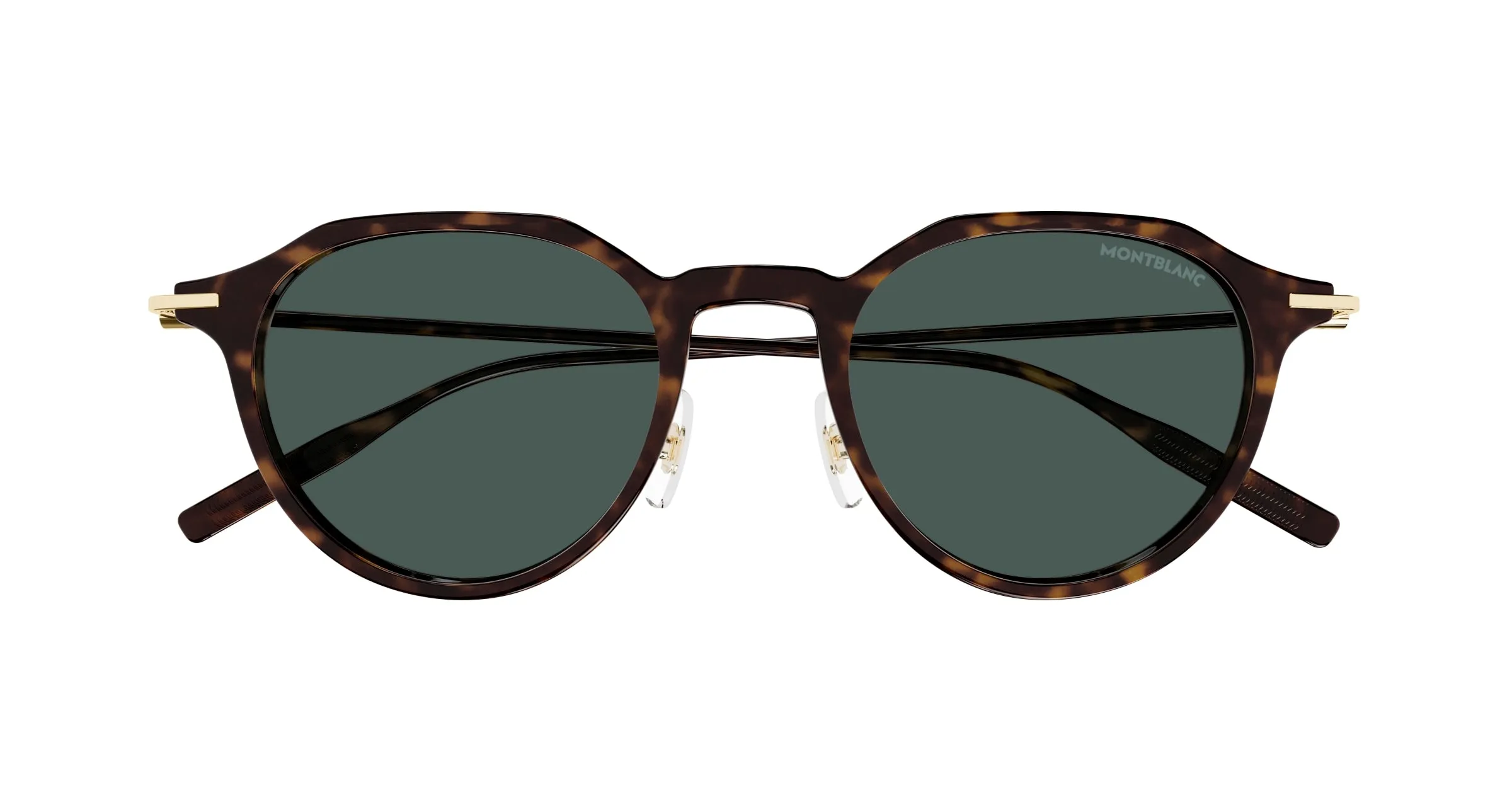 Montblanc MB0355S 002 Occhiali da sole Iniettato Havana Verde Rotonda - immagine 2