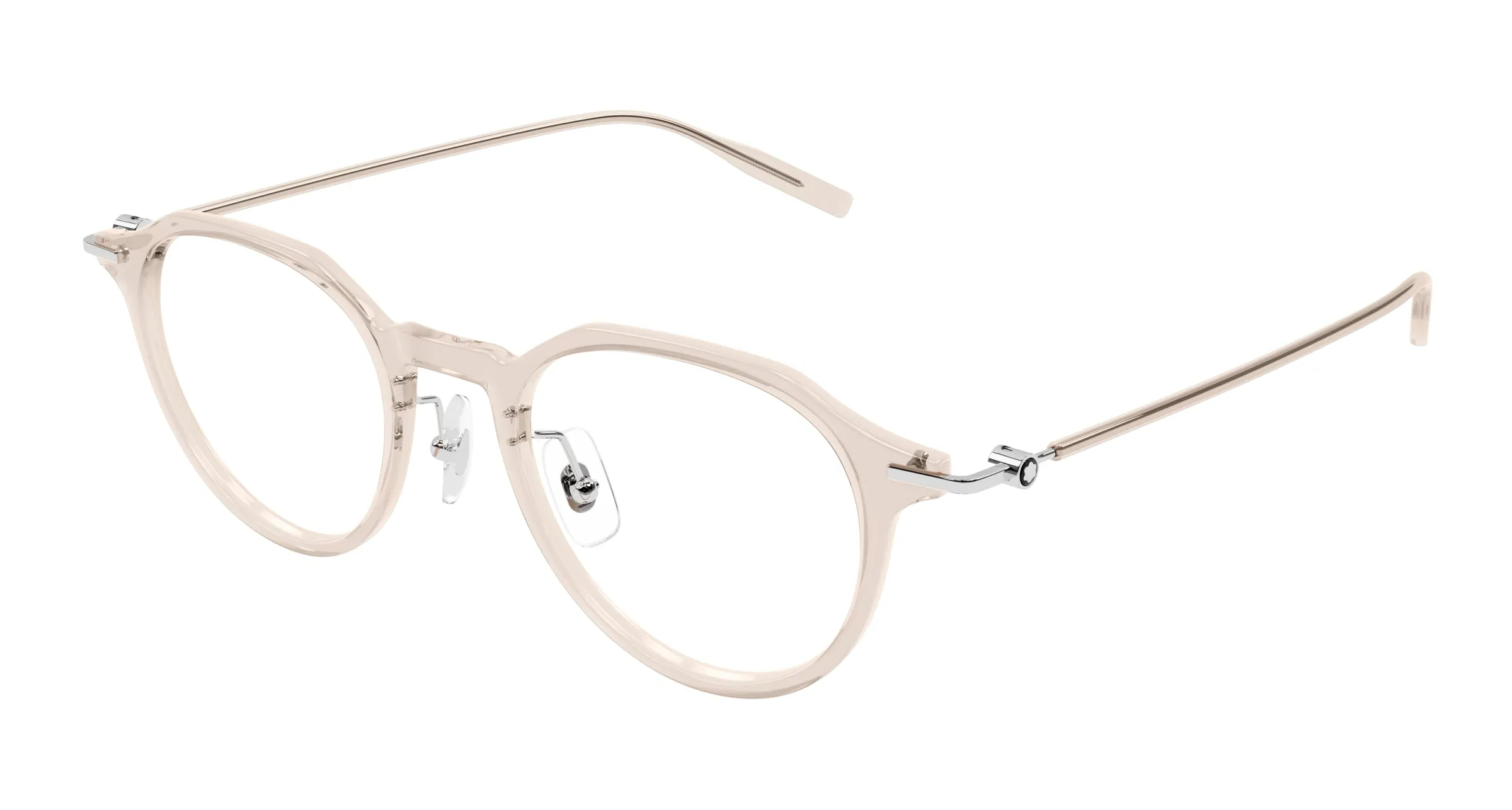 Montblanc MB0355O 004 Montature da vista Iniettato Rosa Trasparente Rotonda - immagine 1