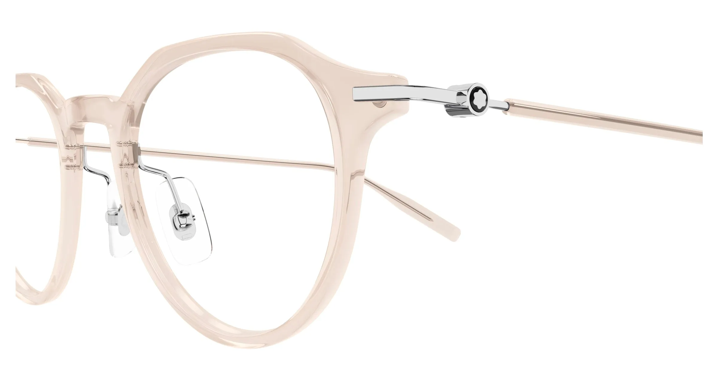 Montblanc MB0355O 004 Montature da vista Iniettato Rosa Trasparente Rotonda - immagine 3