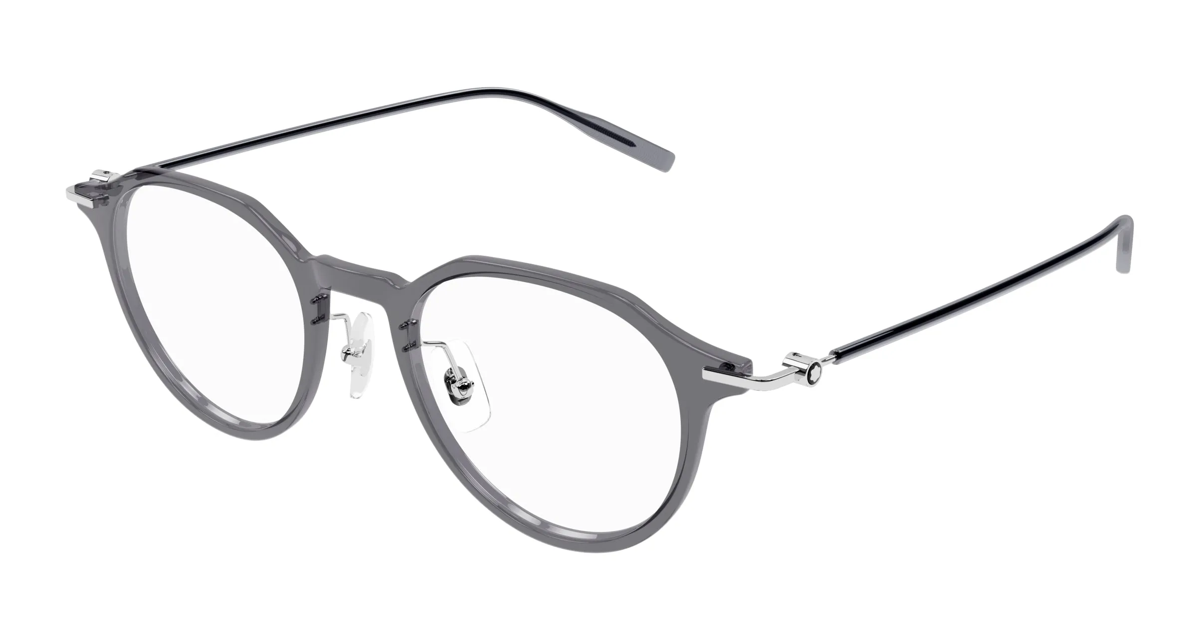 Montblanc MB0355O 003 Montature da vista Iniettato Grigio Trasparente Rotonda - immagine 1