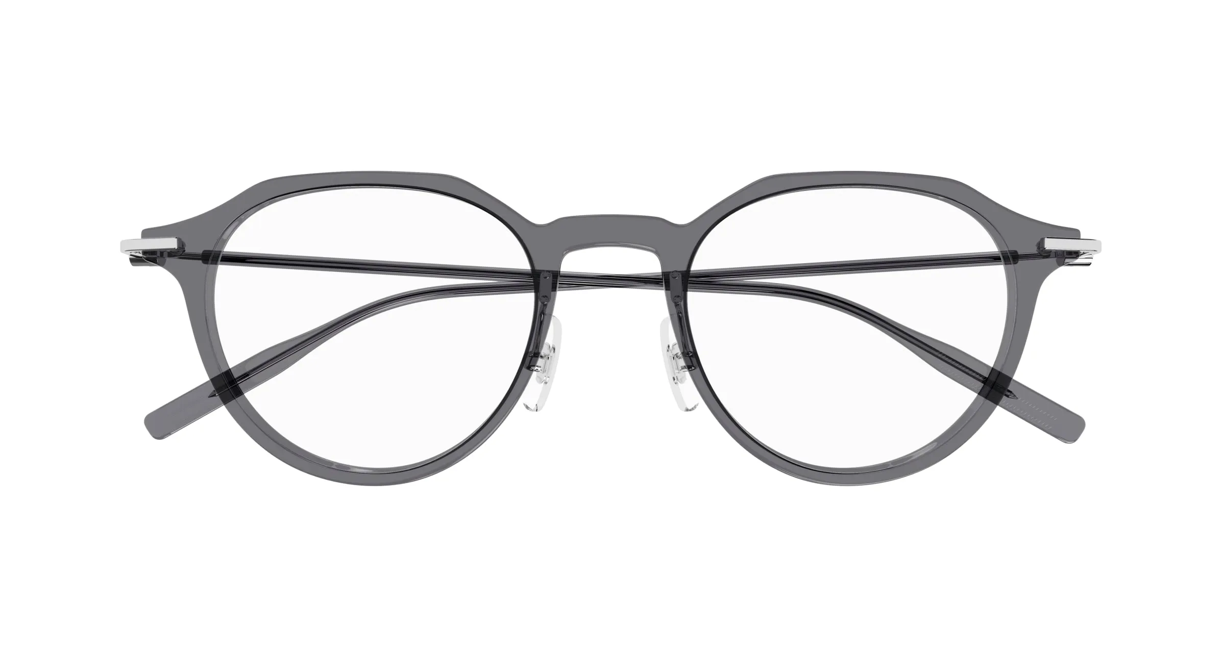Montblanc MB0355O 003 Montature da vista Iniettato Grigio Trasparente Rotonda - immagine 2