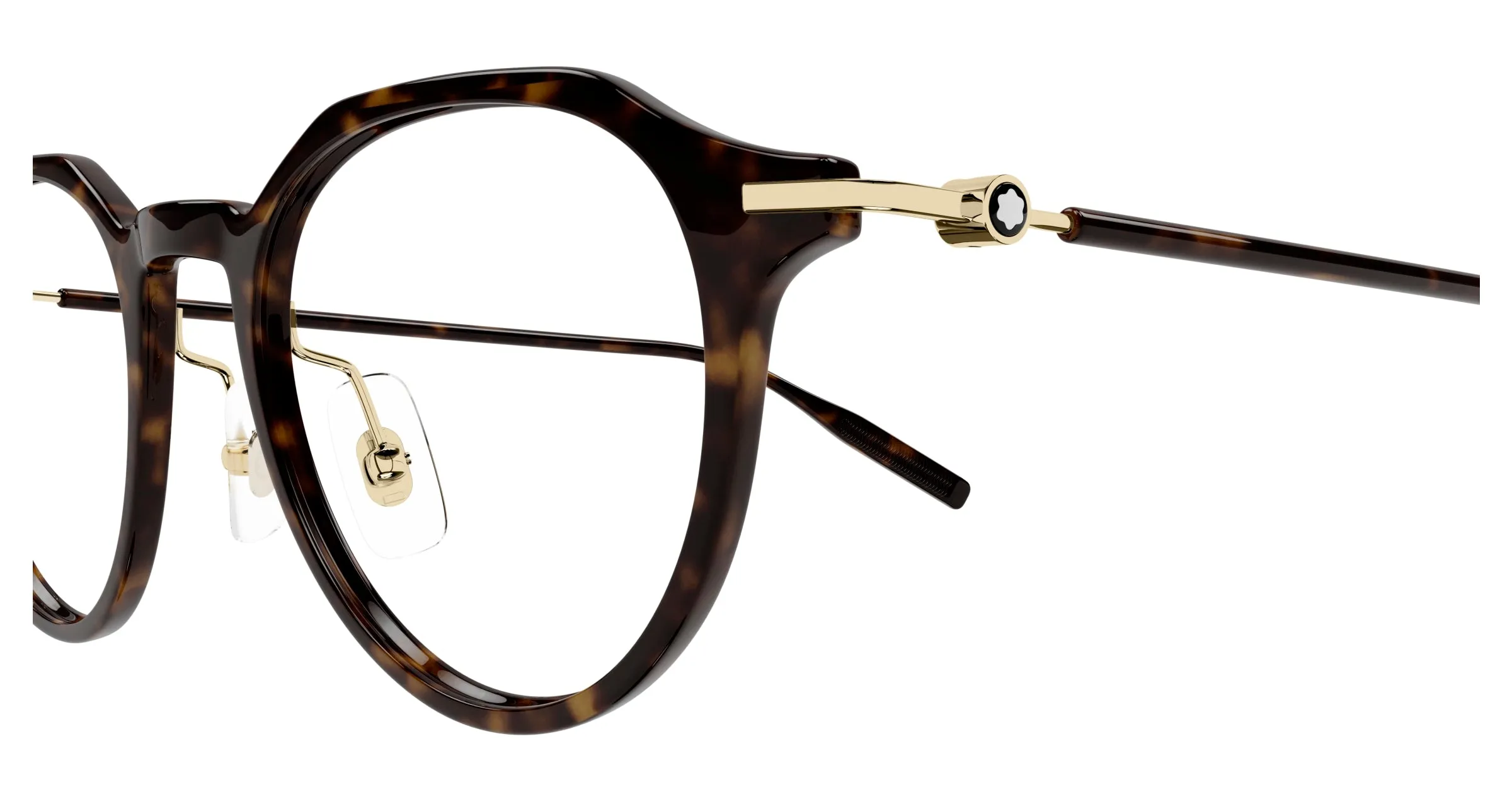 Montblanc MB0355O 002 Montature da vista Iniettato Havana Trasparente Rotonda - immagine 3