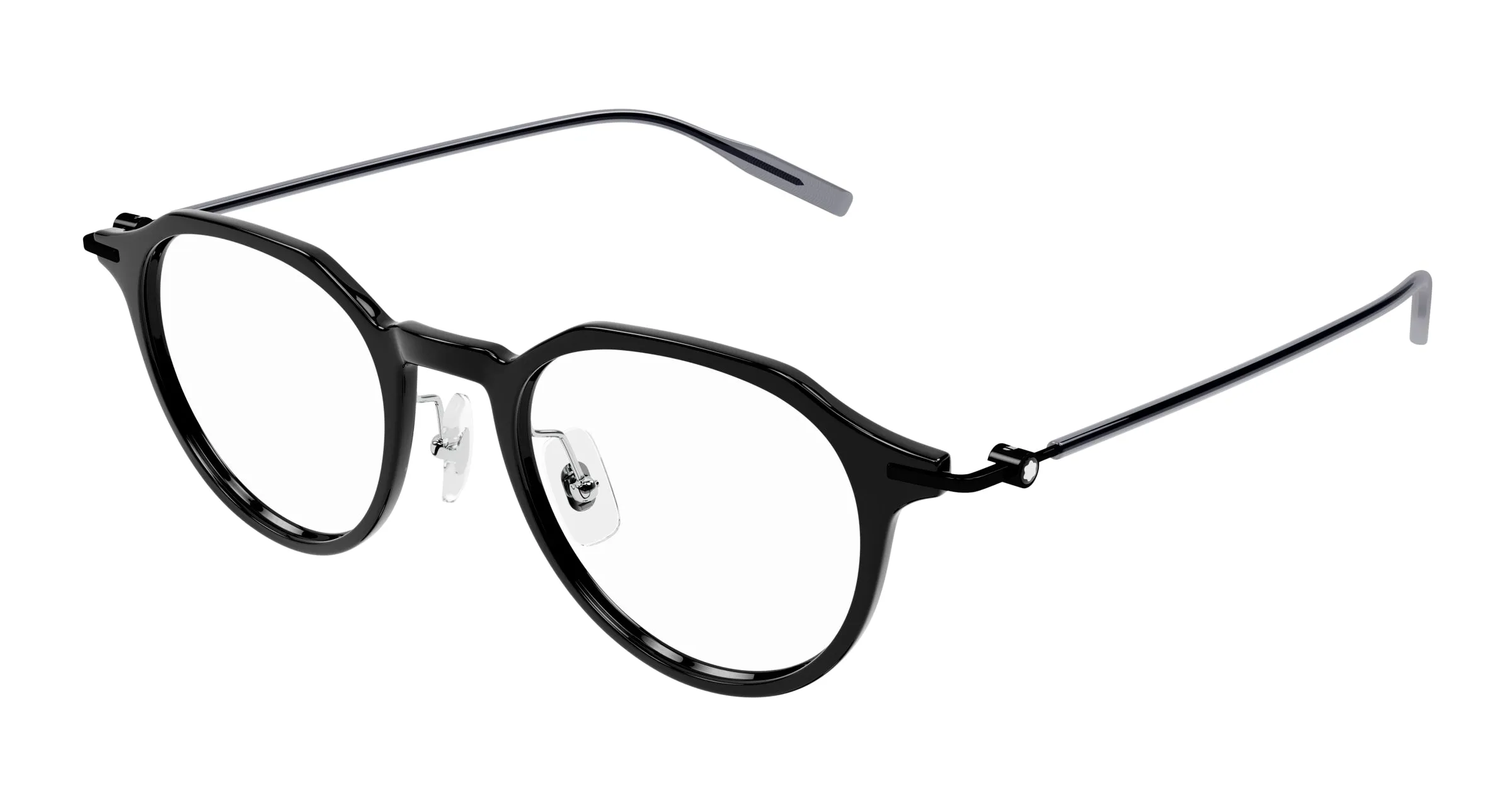 Montblanc MB0355O 001 Montature da vista Iniettato Nero Trasparente Rotonda - immagine 1