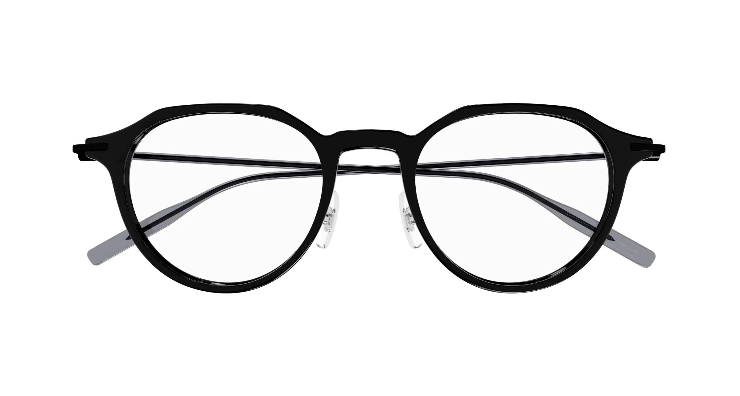 Montblanc MB0355O 001 Montature da vista Iniettato Nero Trasparente Rotonda - immagine 2