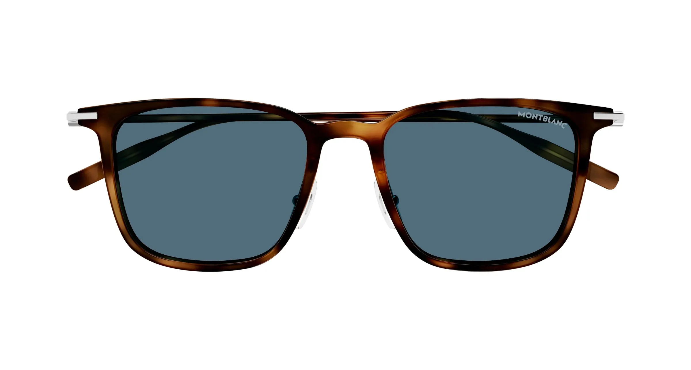 Montblanc MB0354S 004 Occhiali da sole Iniettato Havana Blu Squadrata - immagine 2