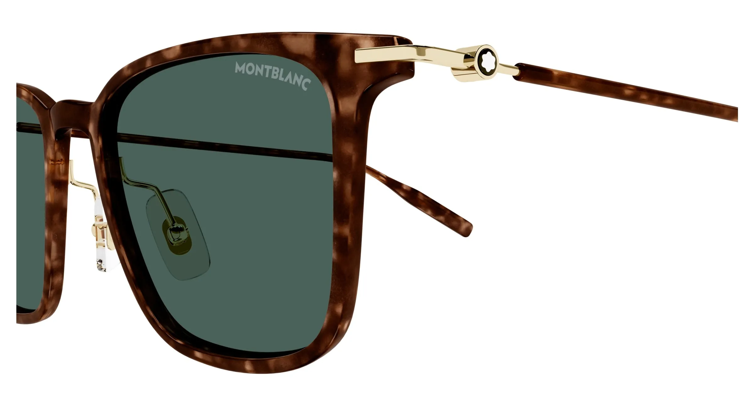 Montblanc MB0354S 002 Occhiali da sole Iniettato Havana Verde Squadrata - immagine 3