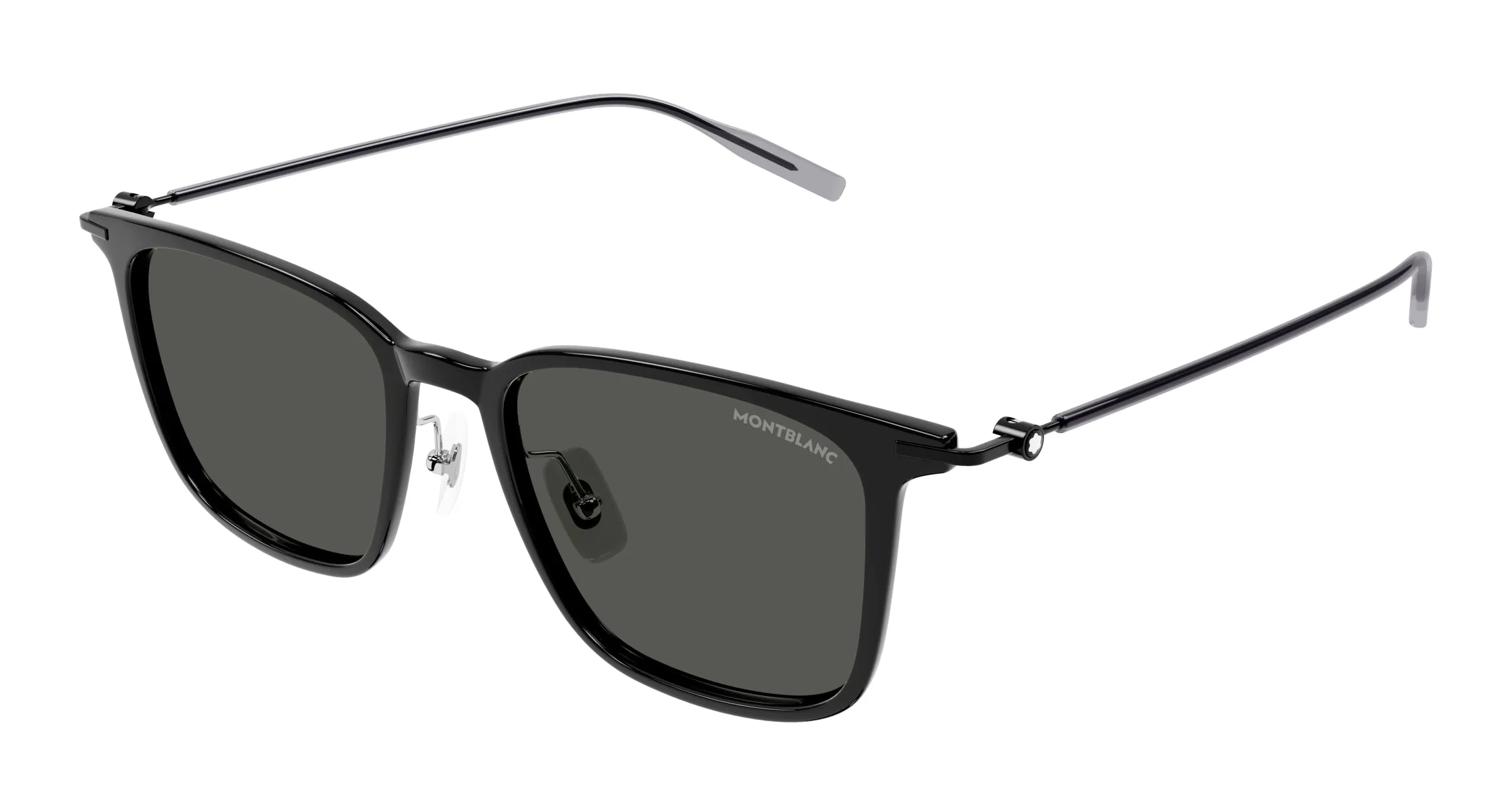 Montblanc MB0354S 001 Occhiali da sole Iniettato Nero Grigio Squadrata - immagine 1