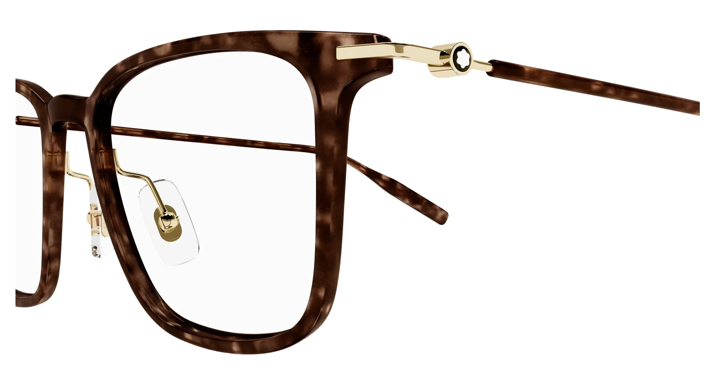 Montblanc MB0354O 002 Montature da vista Iniettato Havana Trasparente Squadrata - immagine 3