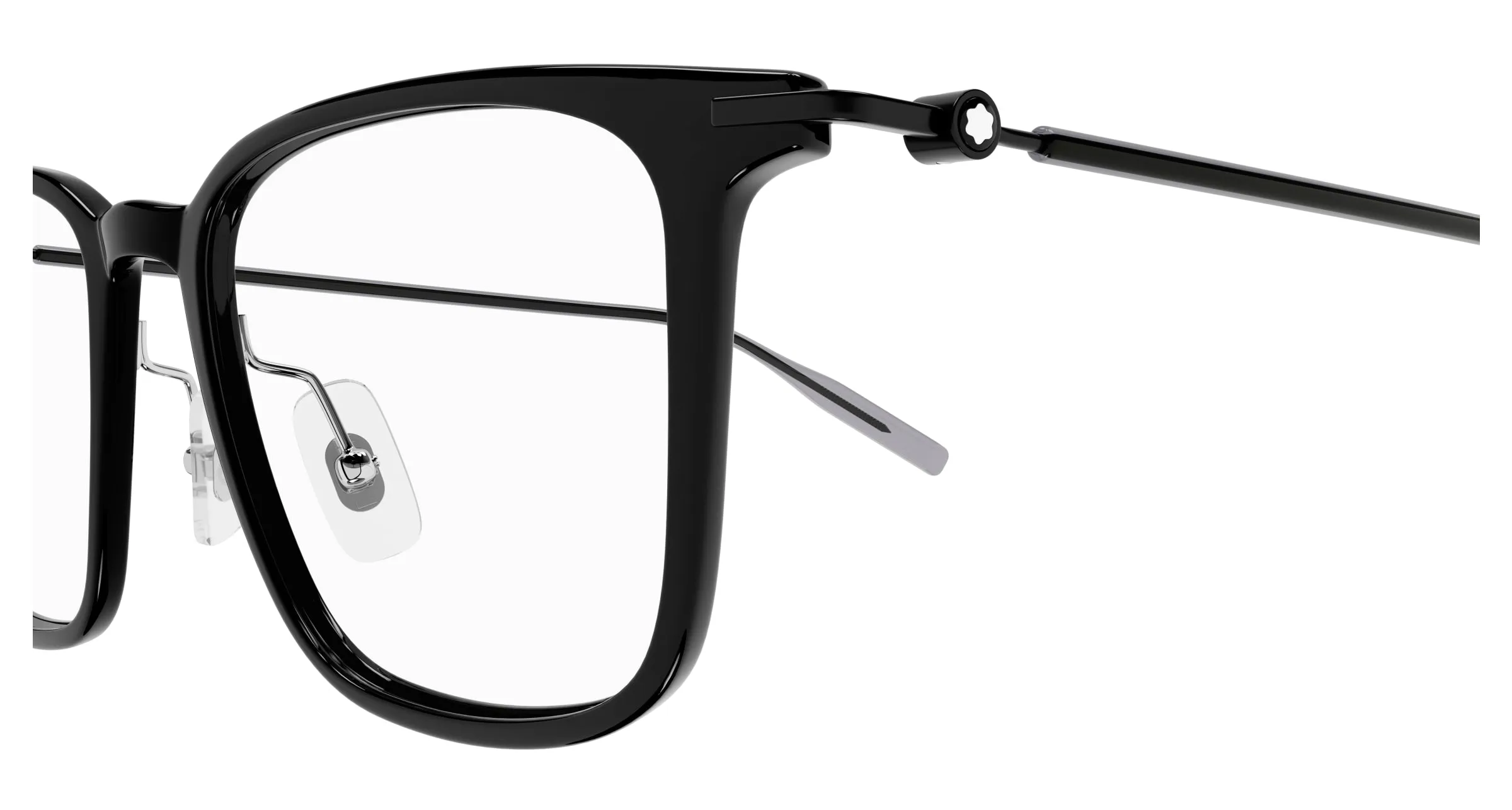 Montblanc MB0354O 001 Montature da vista Iniettato Nero Trasparente Squadrata - immagine 3