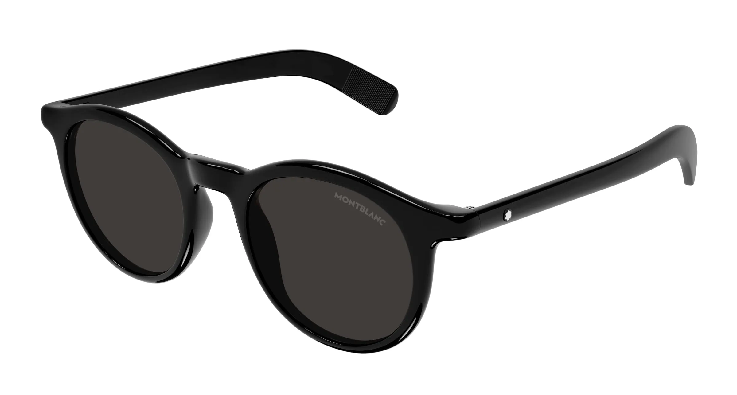 Montblanc MB0353S 001 Occhiali da sole Nero Grigio Rotonda - immagine 1
