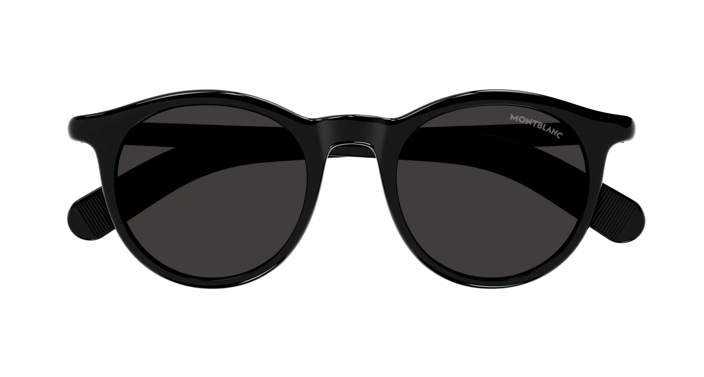 Montblanc MB0353S 001 Occhiali da sole Nero Grigio Rotonda - immagine 2