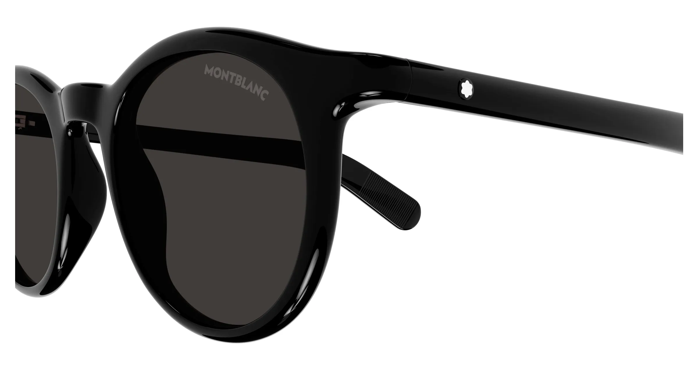 Montblanc MB0353S 001 Occhiali da sole Nero Grigio Rotonda - immagine 3