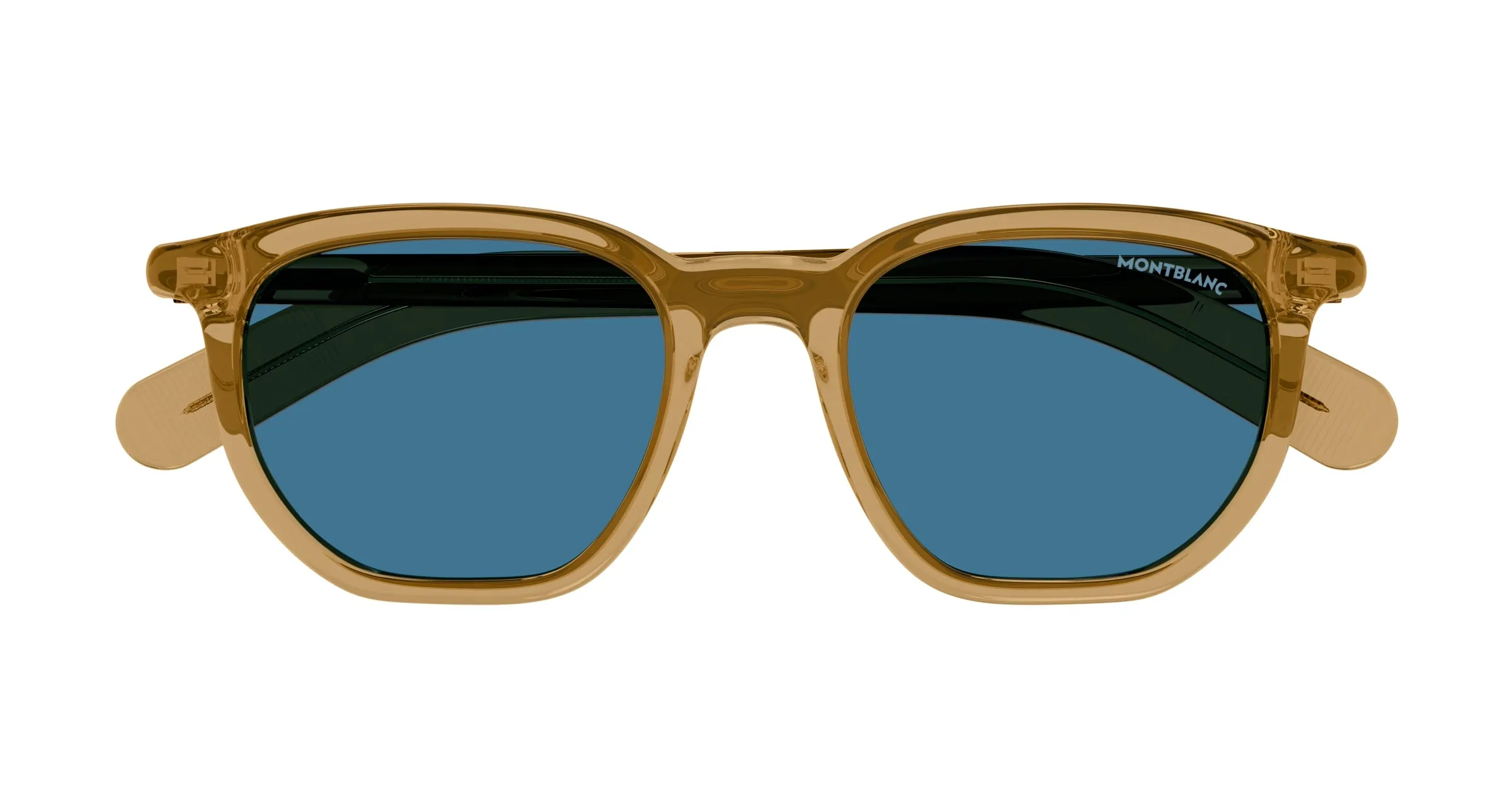 Montblanc MB0352S 005 Occhiali da sole Marrone Blu Squadrata - immagine 2