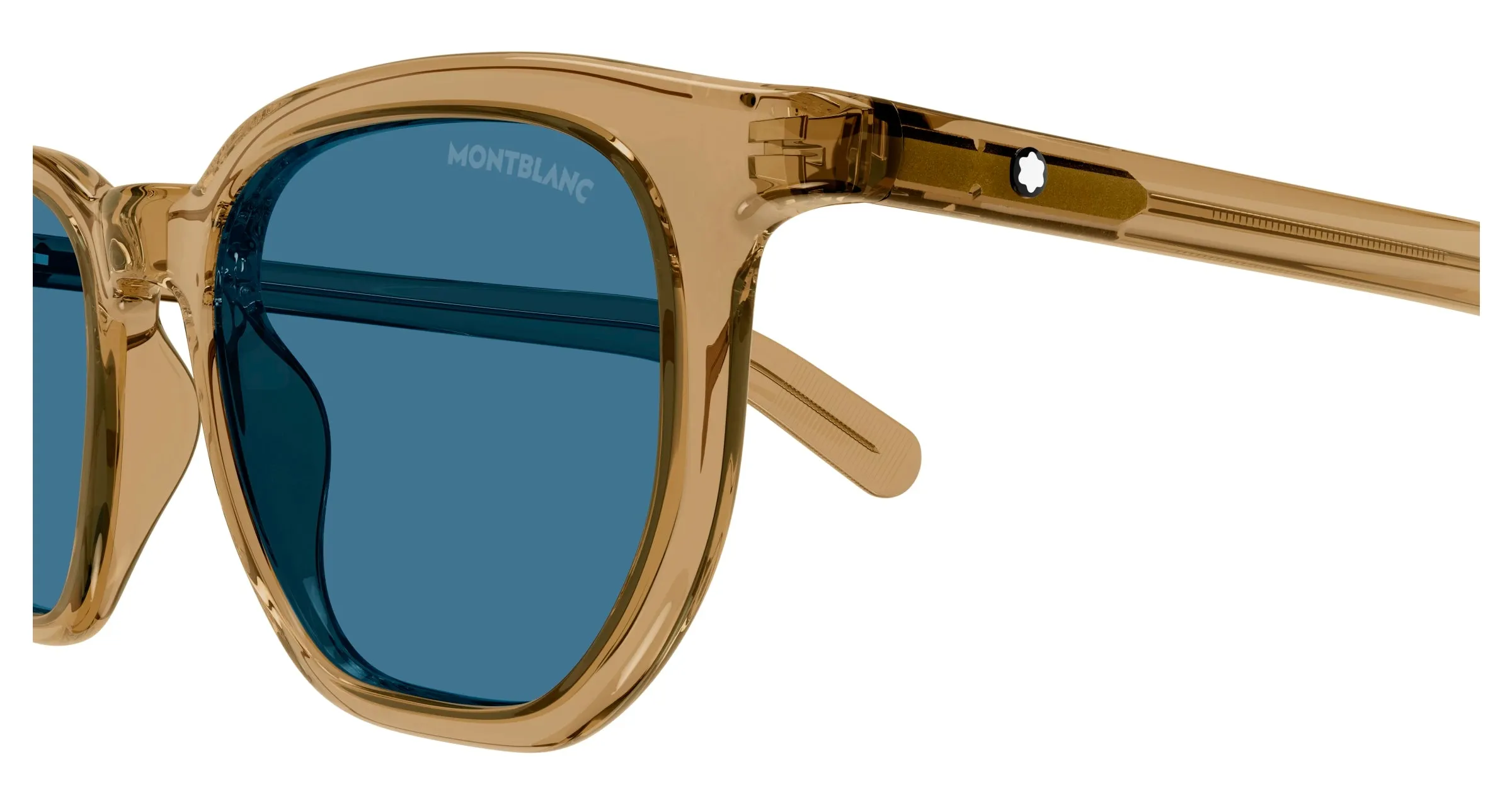 Montblanc MB0352S 005 Occhiali da sole Marrone Blu Squadrata - immagine 3