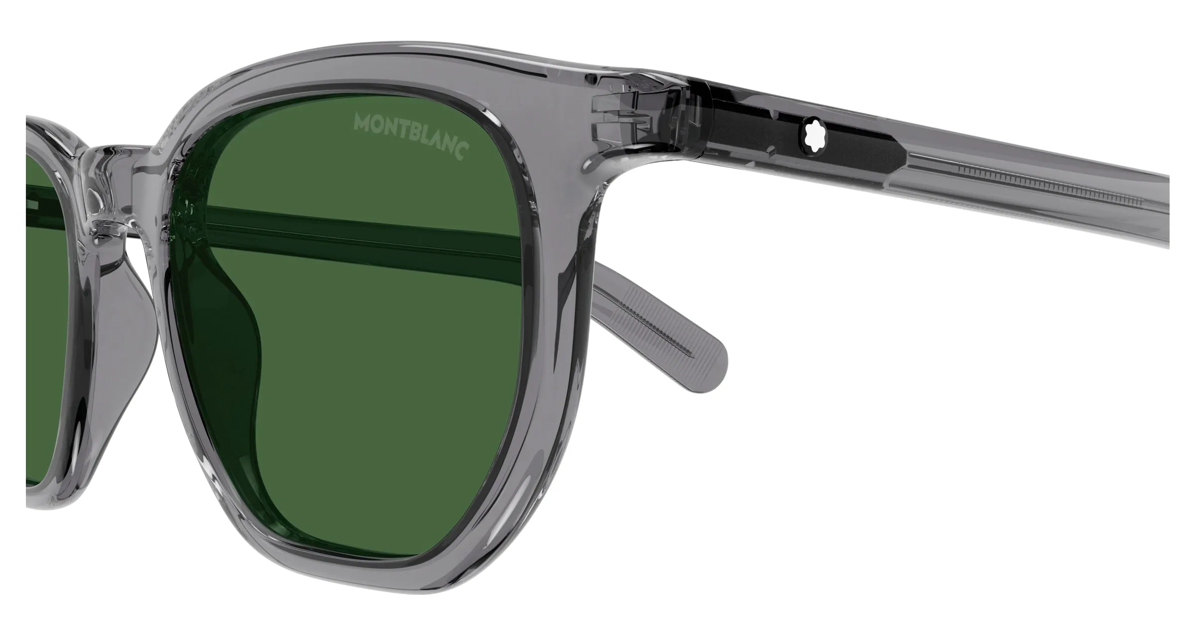 Montblanc MB0352S 003 Occhiali da sole Grigio Verde Squadrata - immagine 3
