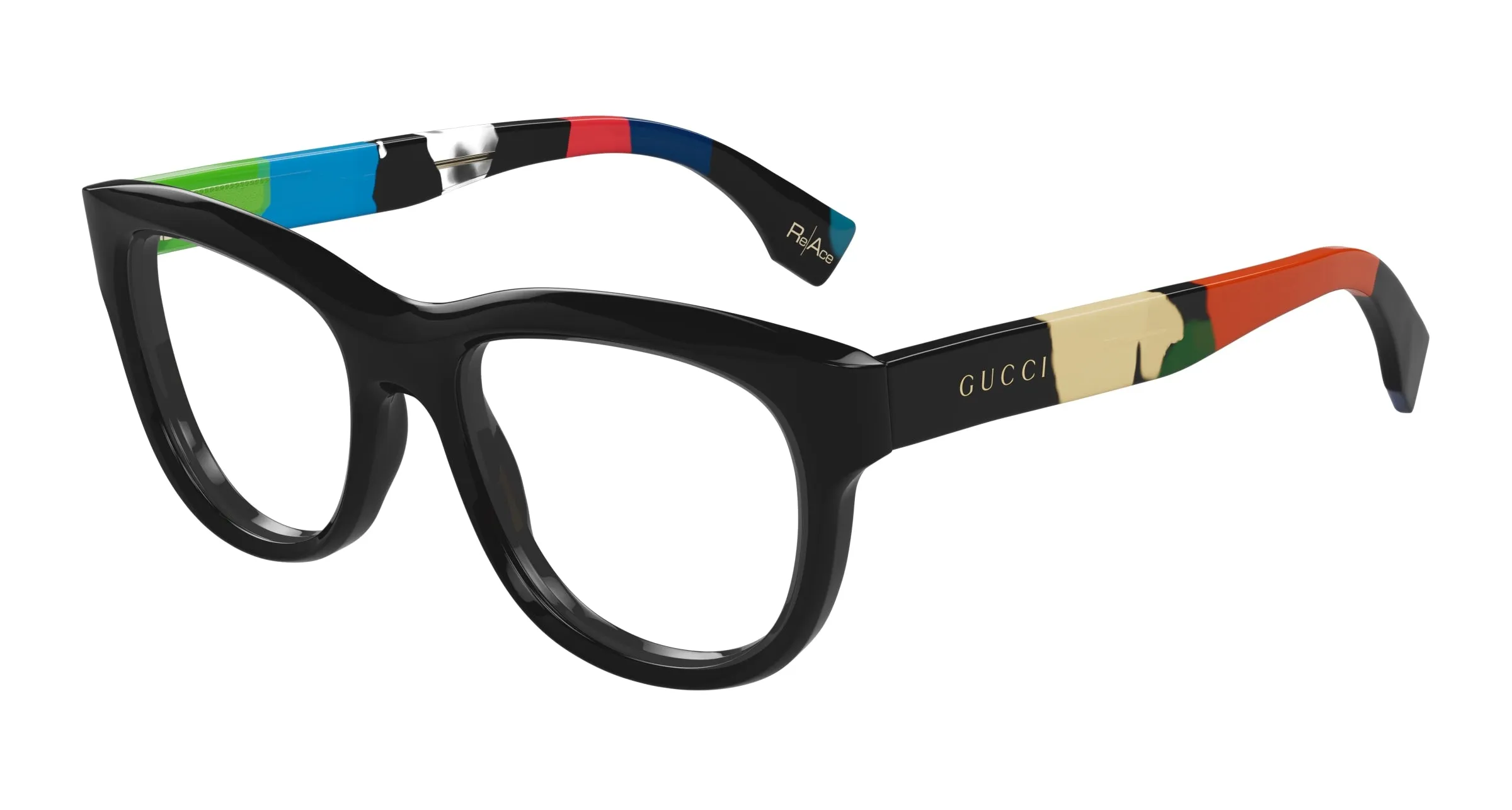 Gucci Uomo GG1751O 002 Montature da vista Acetato Nero Trasparente Squadrata - immagine 1