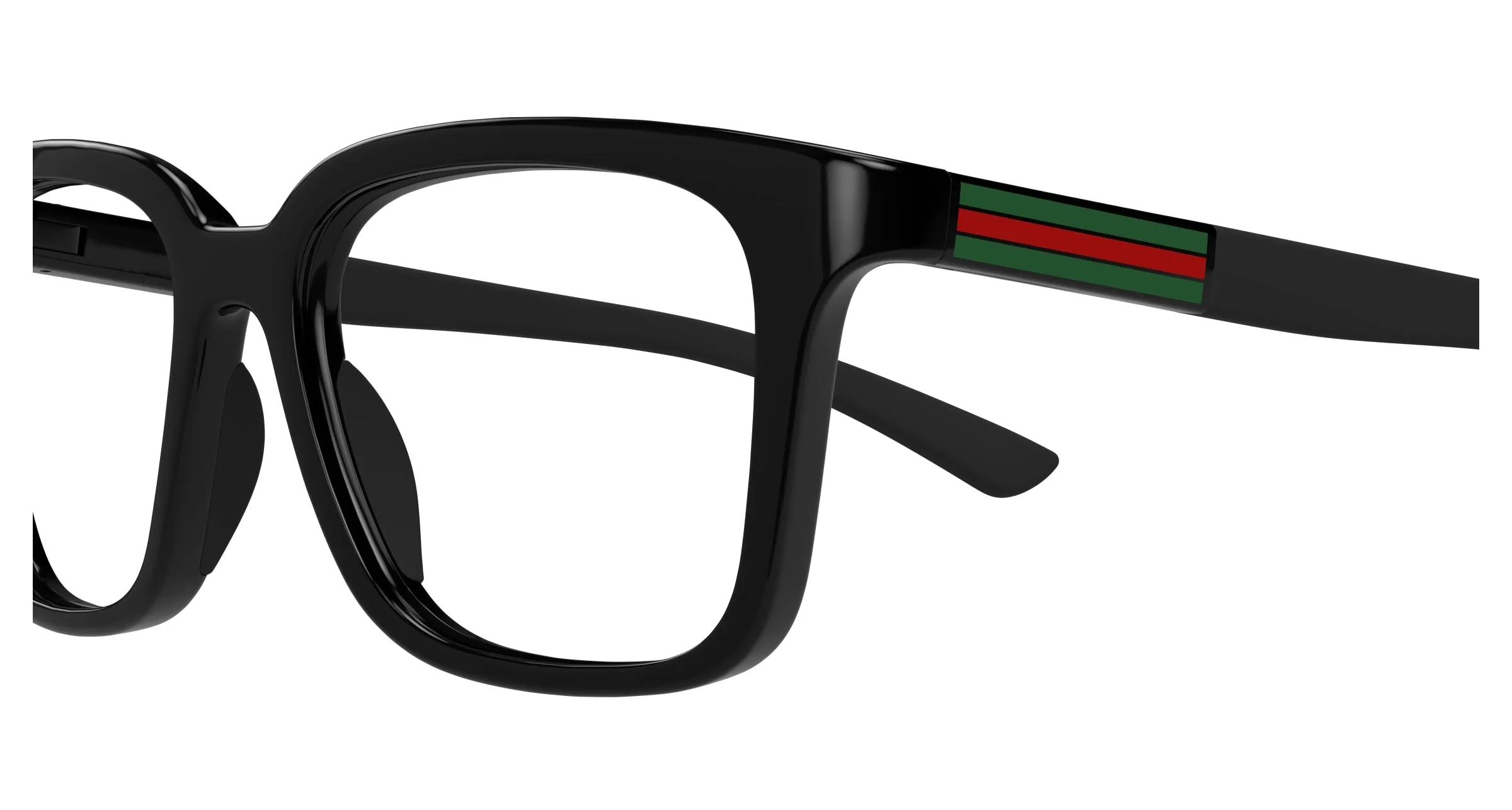 Gucci GG1738O 001 Montature da vista Iniettato Nero Trasparente Squadrata - immagine 3