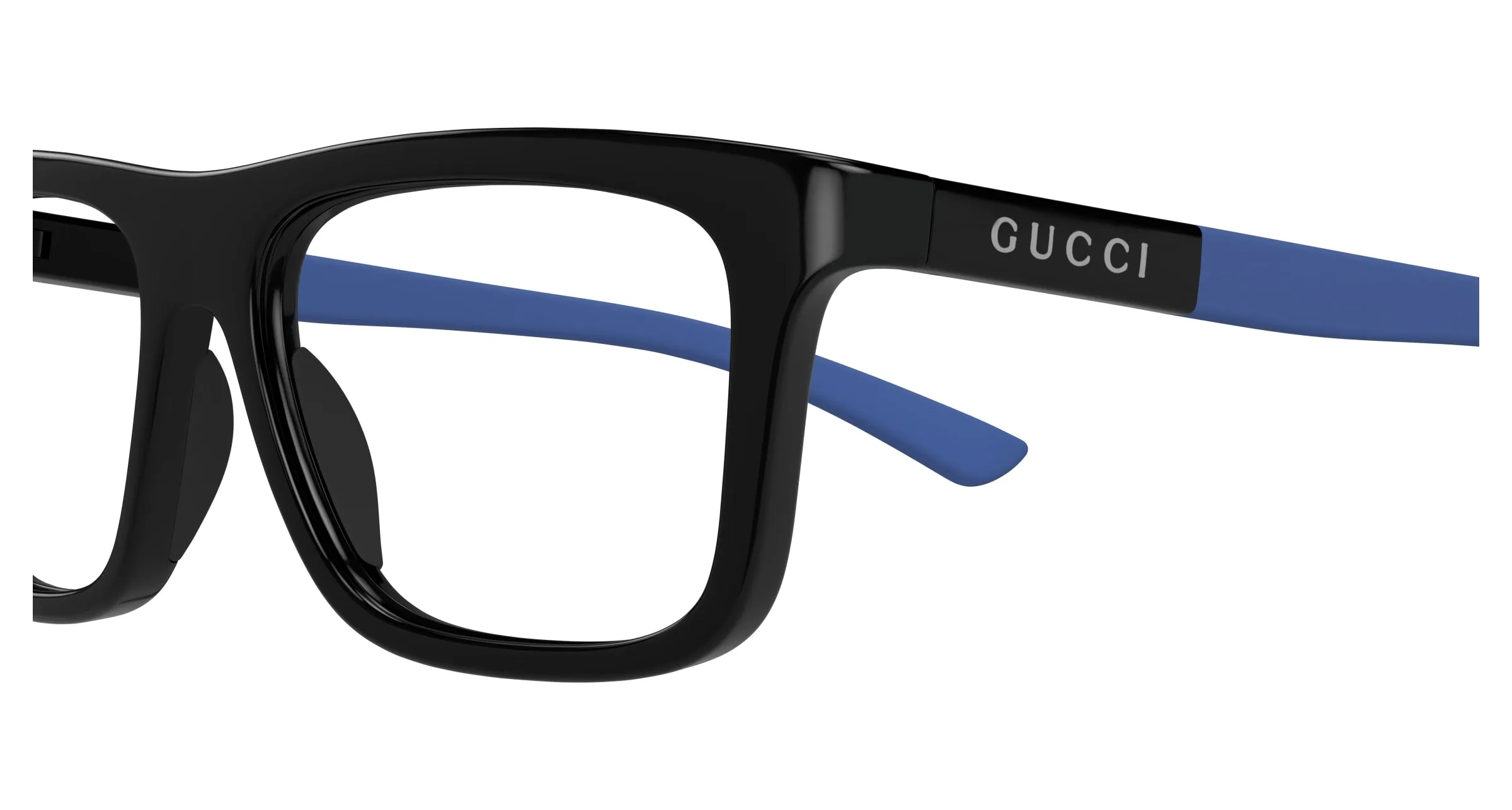 Gucci Uomo GG1737O 003 Montature da vista Iniettato Nero Trasparente Squadrata - immagine 3