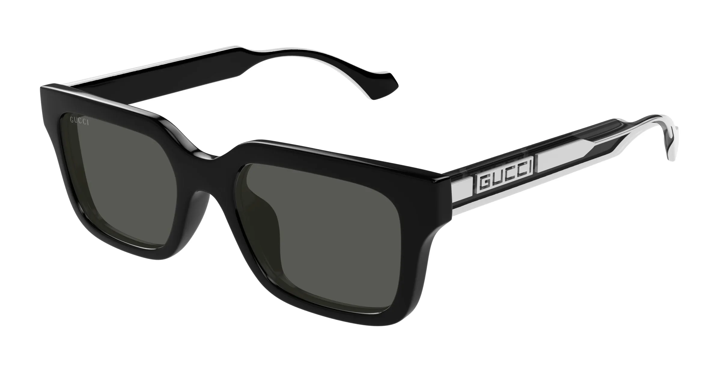 Gucci GG1732SK 001 Occhiali da sole Iniettato Nero Grigio Squadrata - immagine 1