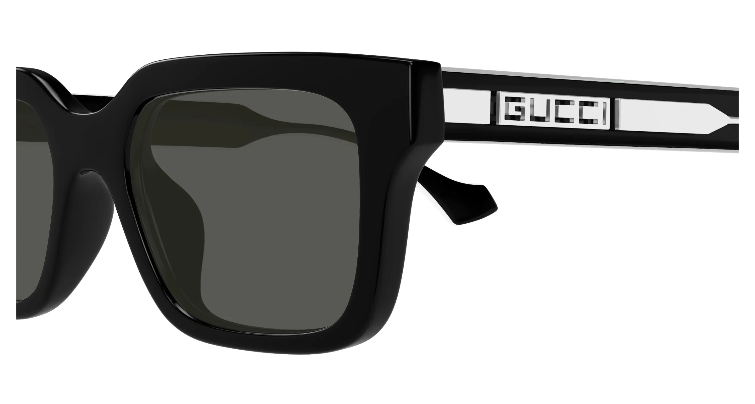 Gucci GG1732SK 001 Occhiali da sole Iniettato Nero Grigio Squadrata - immagine 3