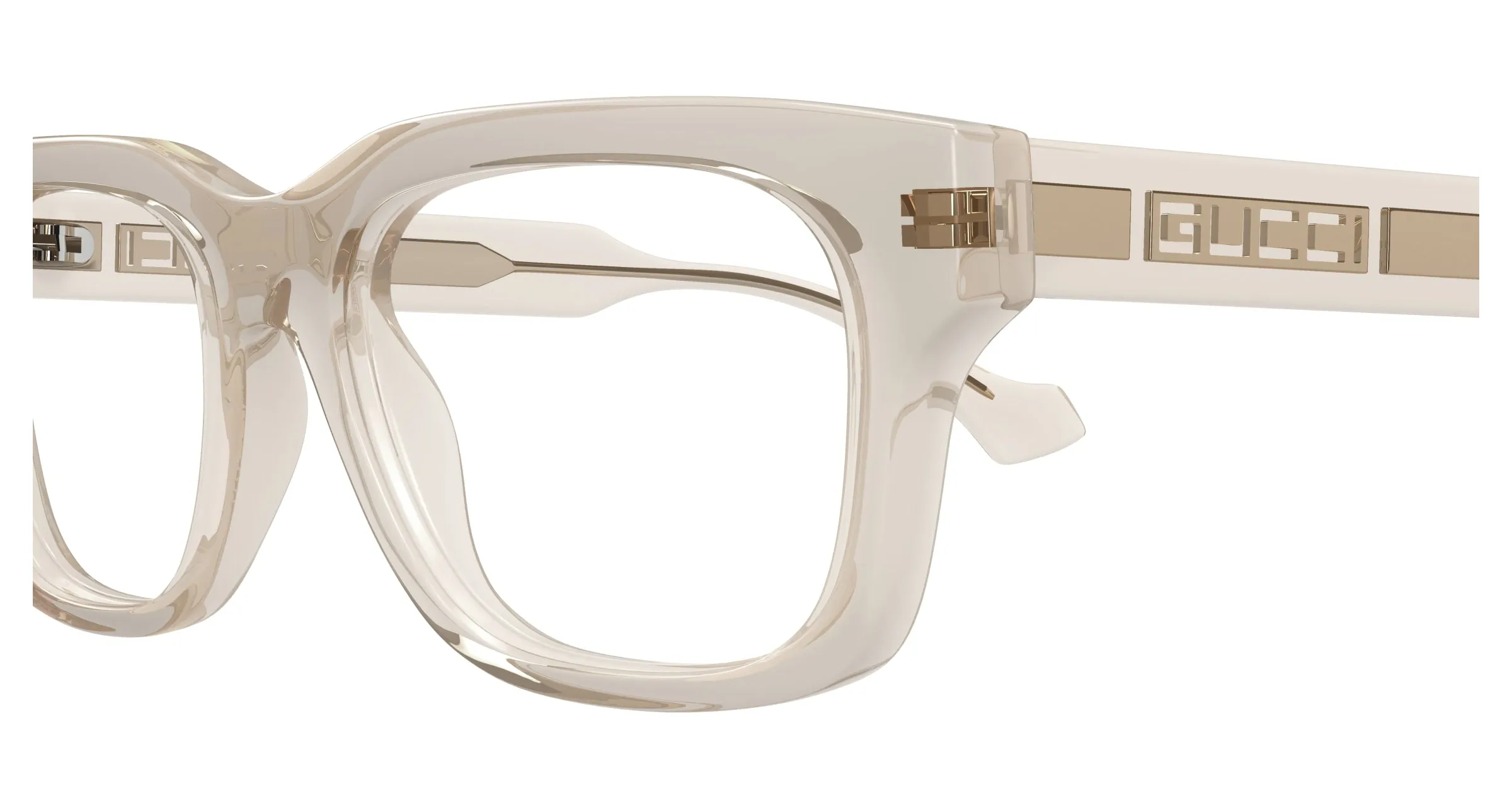 Gucci GG1731O 004 Montature da vista Acetato Verde Trasparente Squadrata - immagine 3
