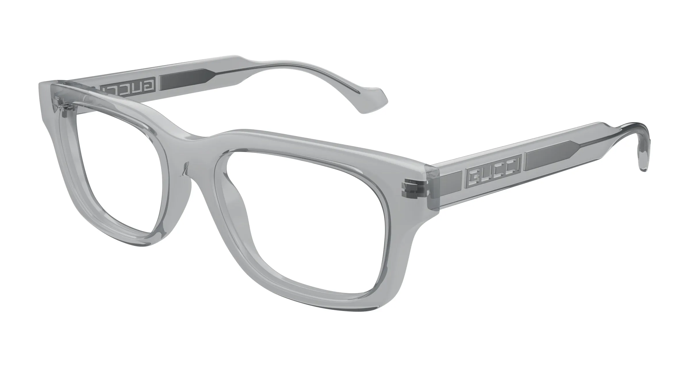 Gucci GG1731O 003 Montature da vista Acetato Grigio Trasparente Squadrata - immagine 1