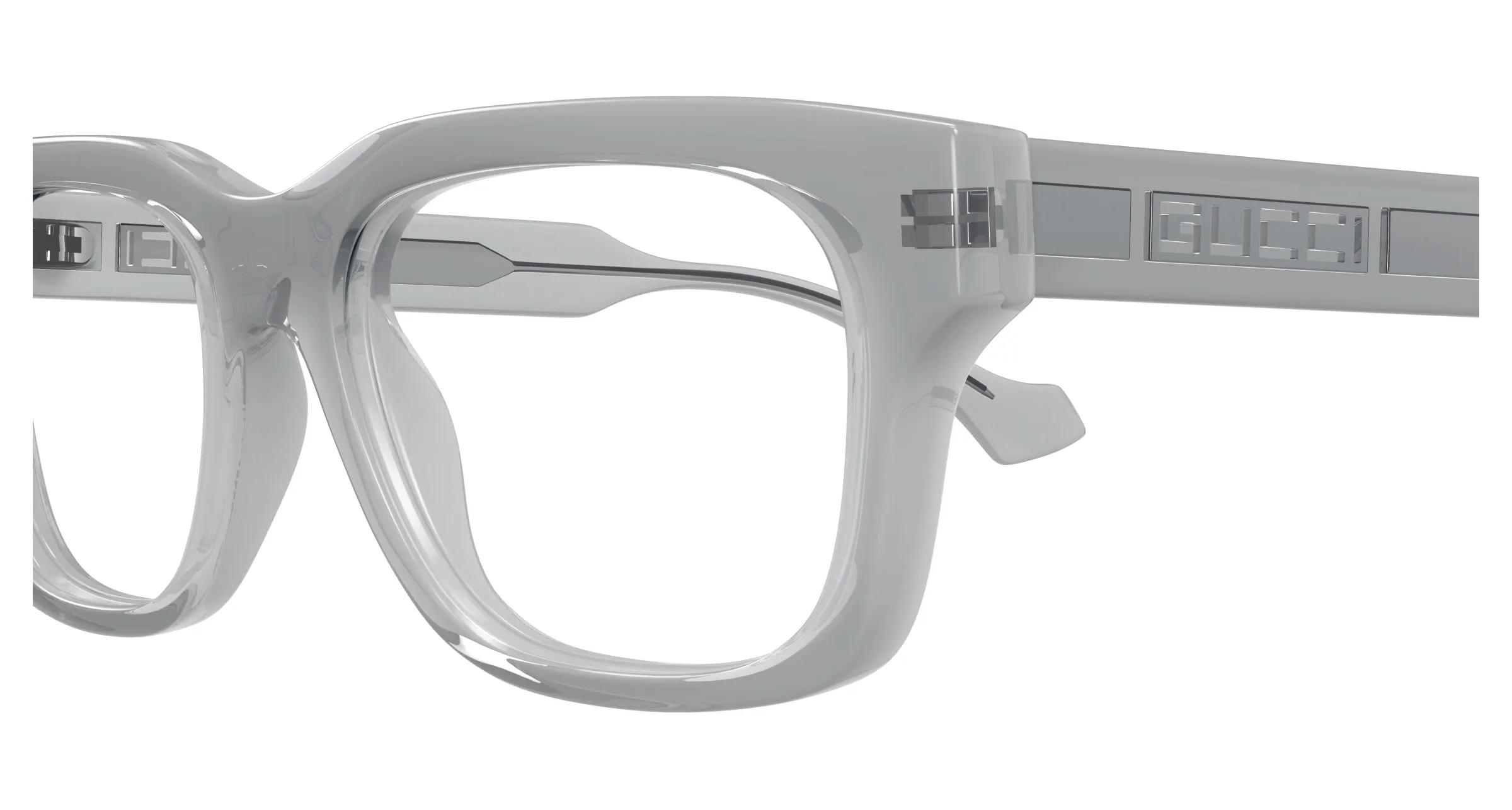 Gucci GG1731O 003 Montature da vista Acetato Grigio Trasparente Squadrata - immagine 3