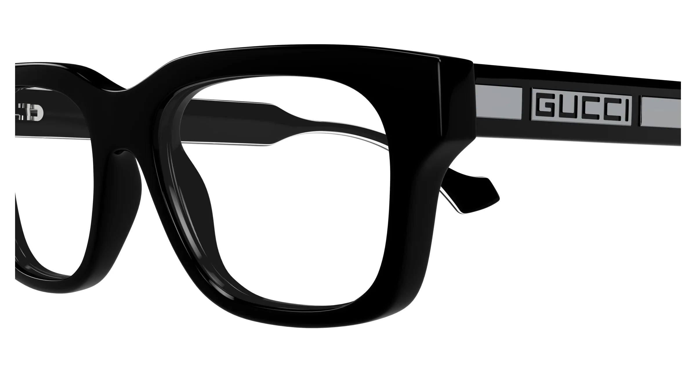 Gucci GG1731O 001 Montature da vista Acetato Nero Trasparente Squadrata - immagine 3