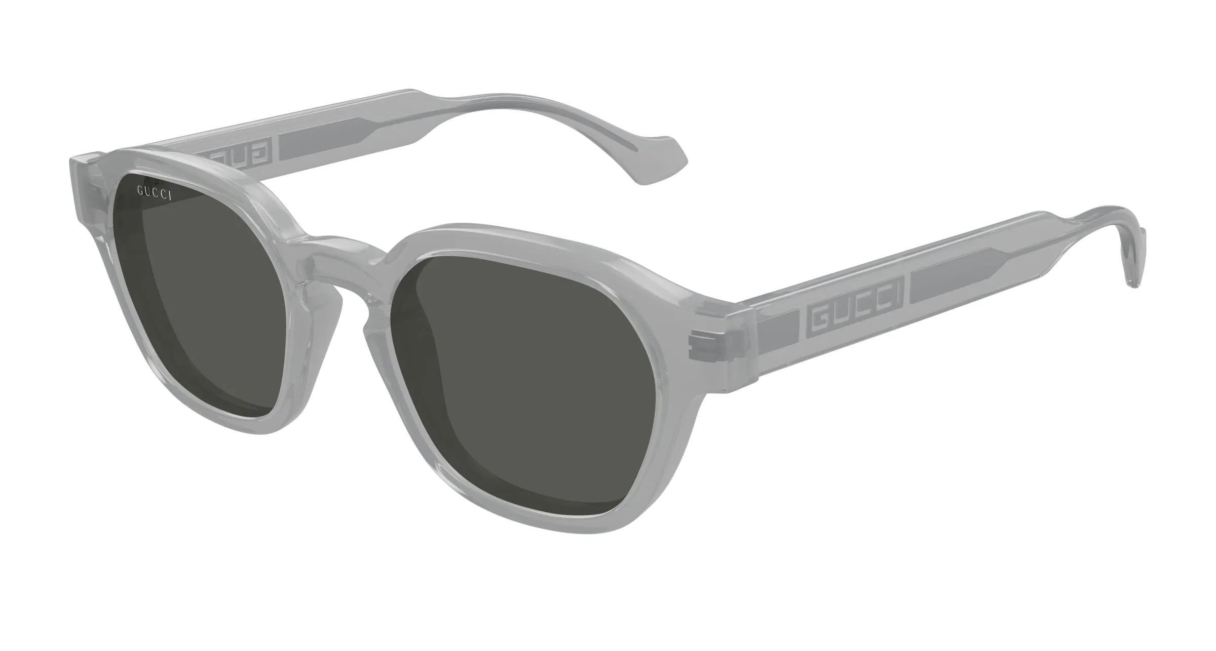 Gucci GG1730S 004 Occhiali da sole Iniettato Grigio Grigio Rotonda - immagine 1