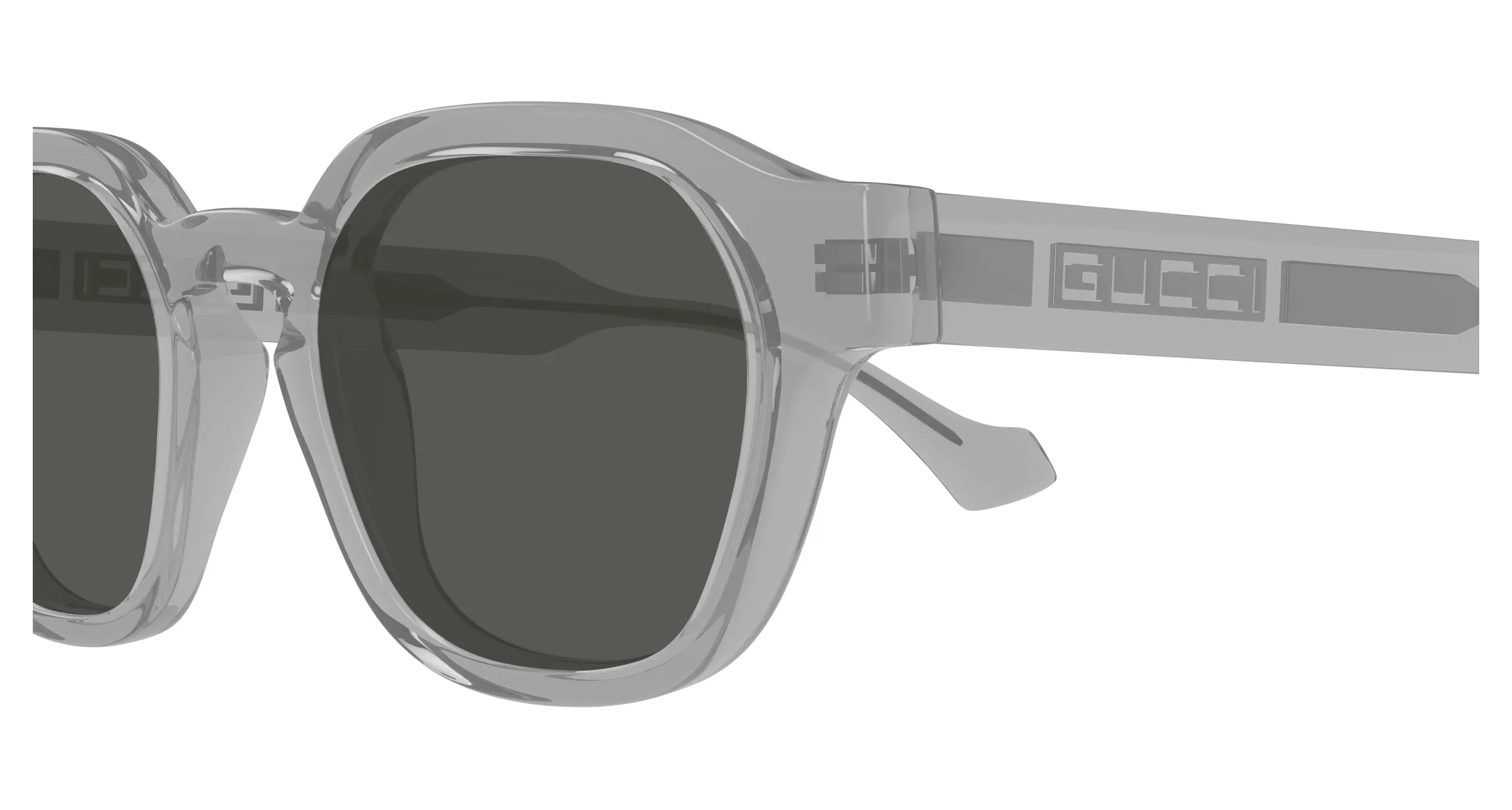Gucci GG1730S 004 Occhiali da sole Iniettato Grigio Grigio Rotonda - immagine 3