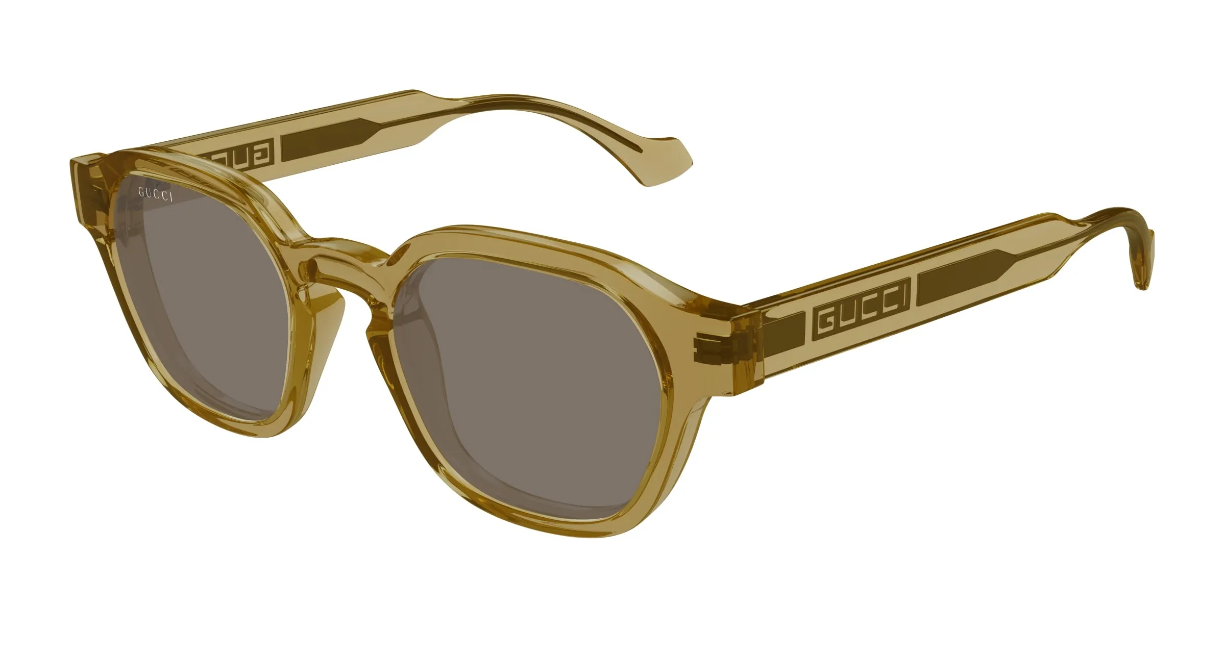Gucci GG1730S 003 Occhiali da sole Iniettato Giallo Marrone Rotonda - immagine 1