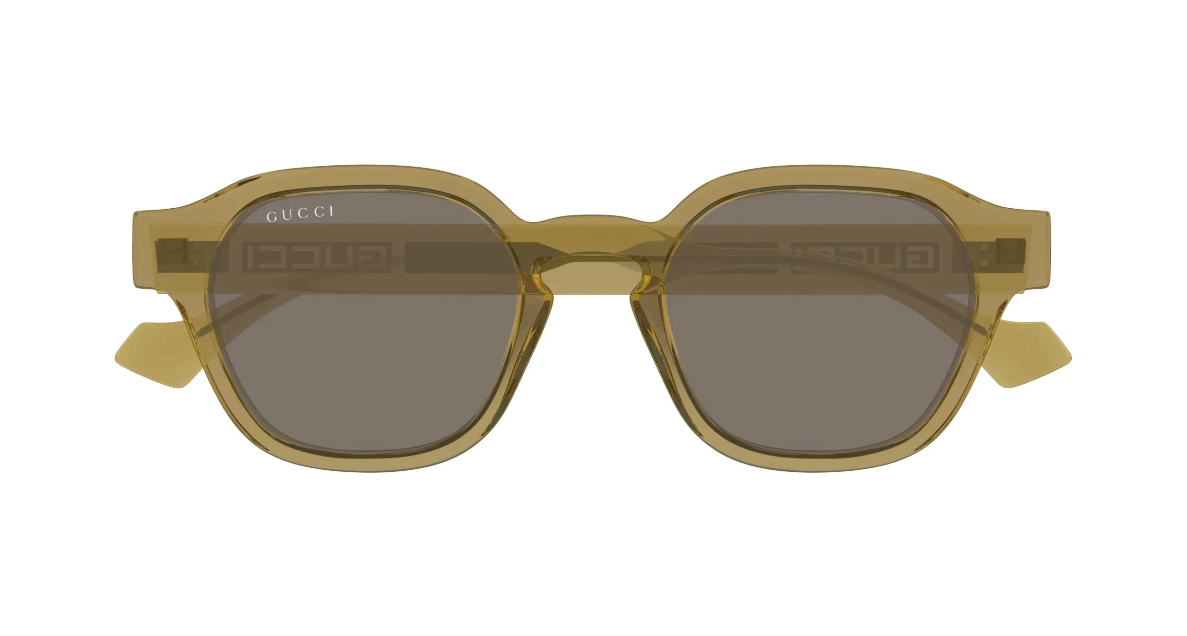 Gucci GG1730S 003 Occhiali da sole Iniettato Giallo Marrone Rotonda - immagine 2