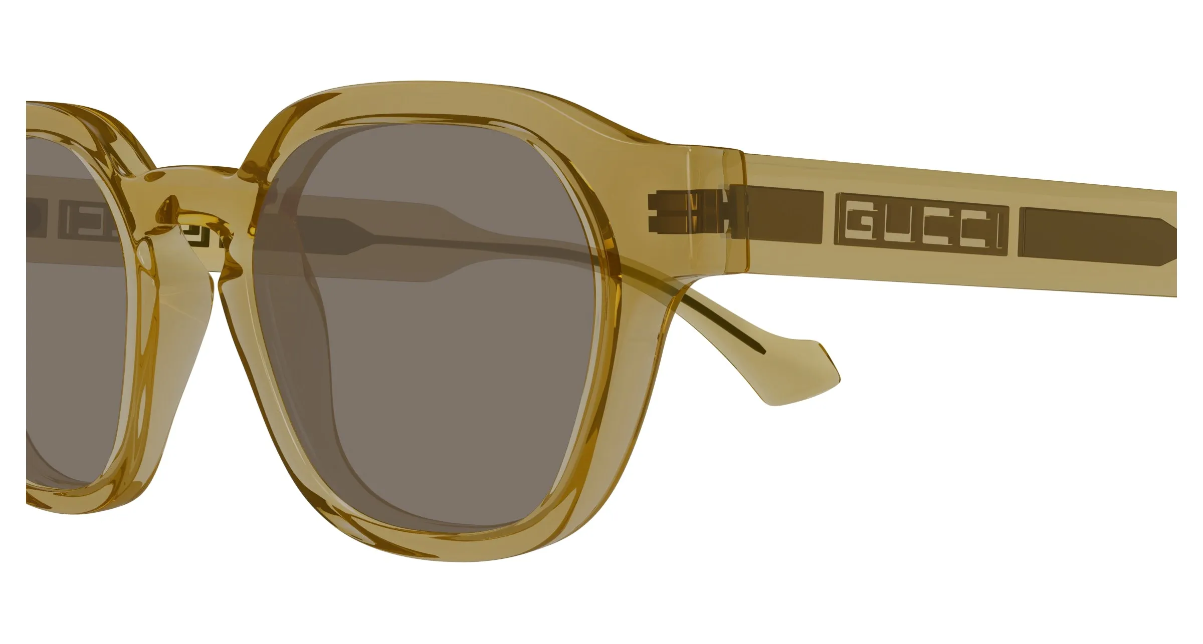 Gucci GG1730S 003 Occhiali da sole Iniettato Giallo Marrone Rotonda - immagine 3