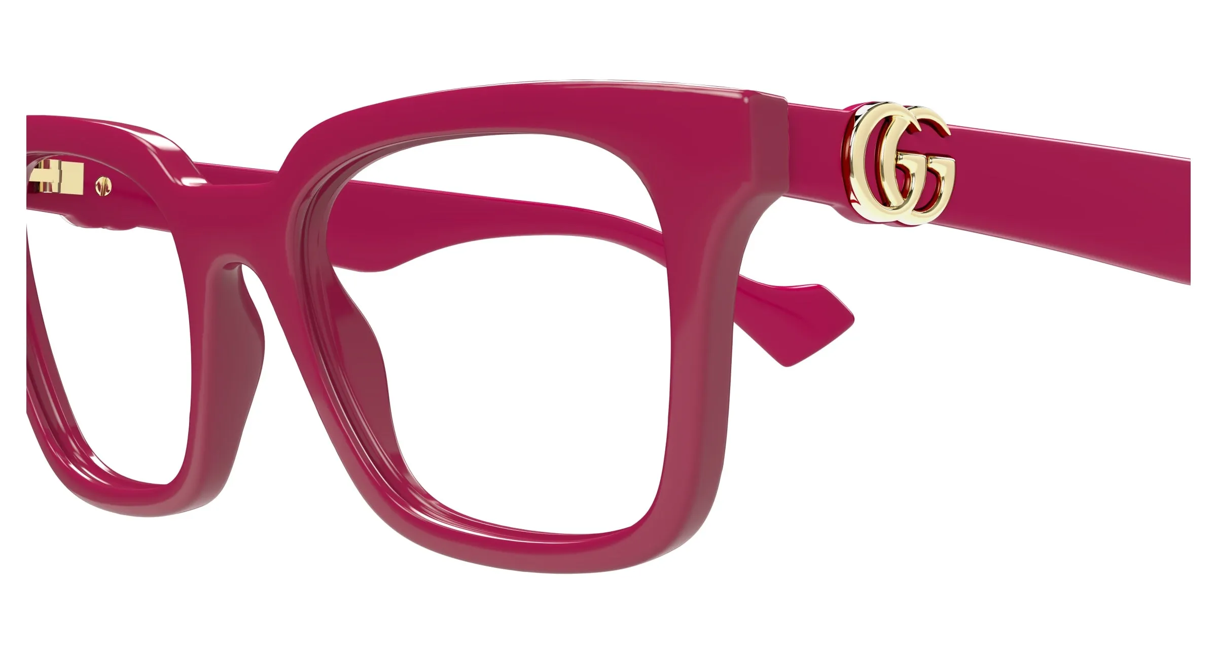 Gucci GG1728O 004 Montature da vista Iniettato Rosso Trasparente Squadrata - immagine 3
