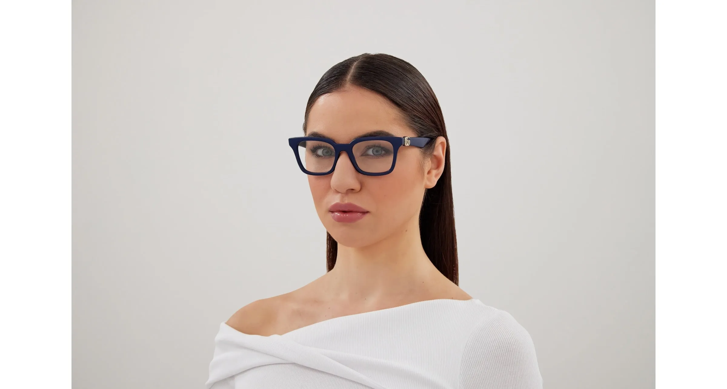 Gucci GG1728O 003 Montature da vista Iniettato Blu Trasparente Squadrata - immagine 4