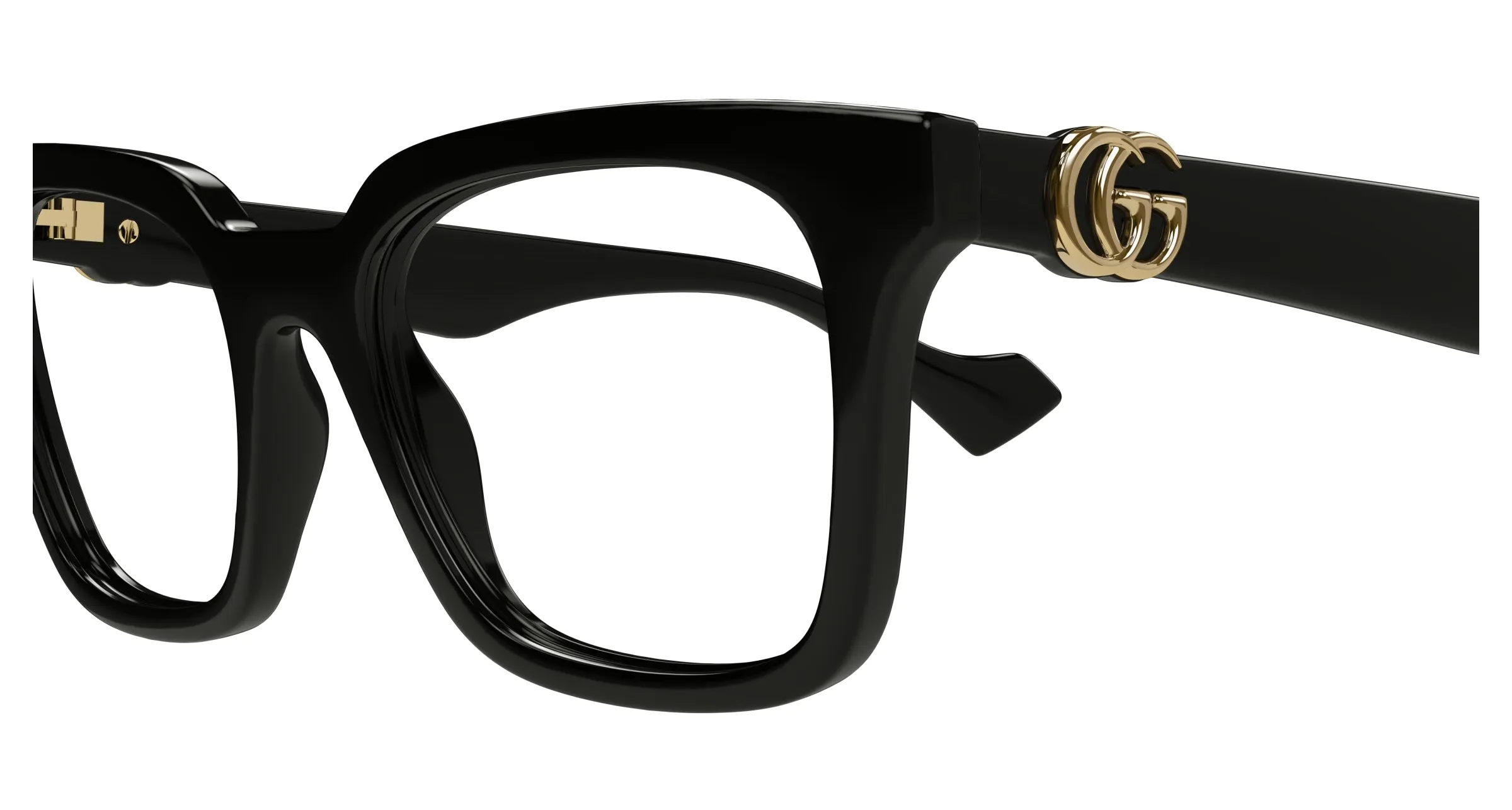 Gucci GG1728O 001 Montature da vista Iniettato Nero Trasparente Squadrata - immagine 3