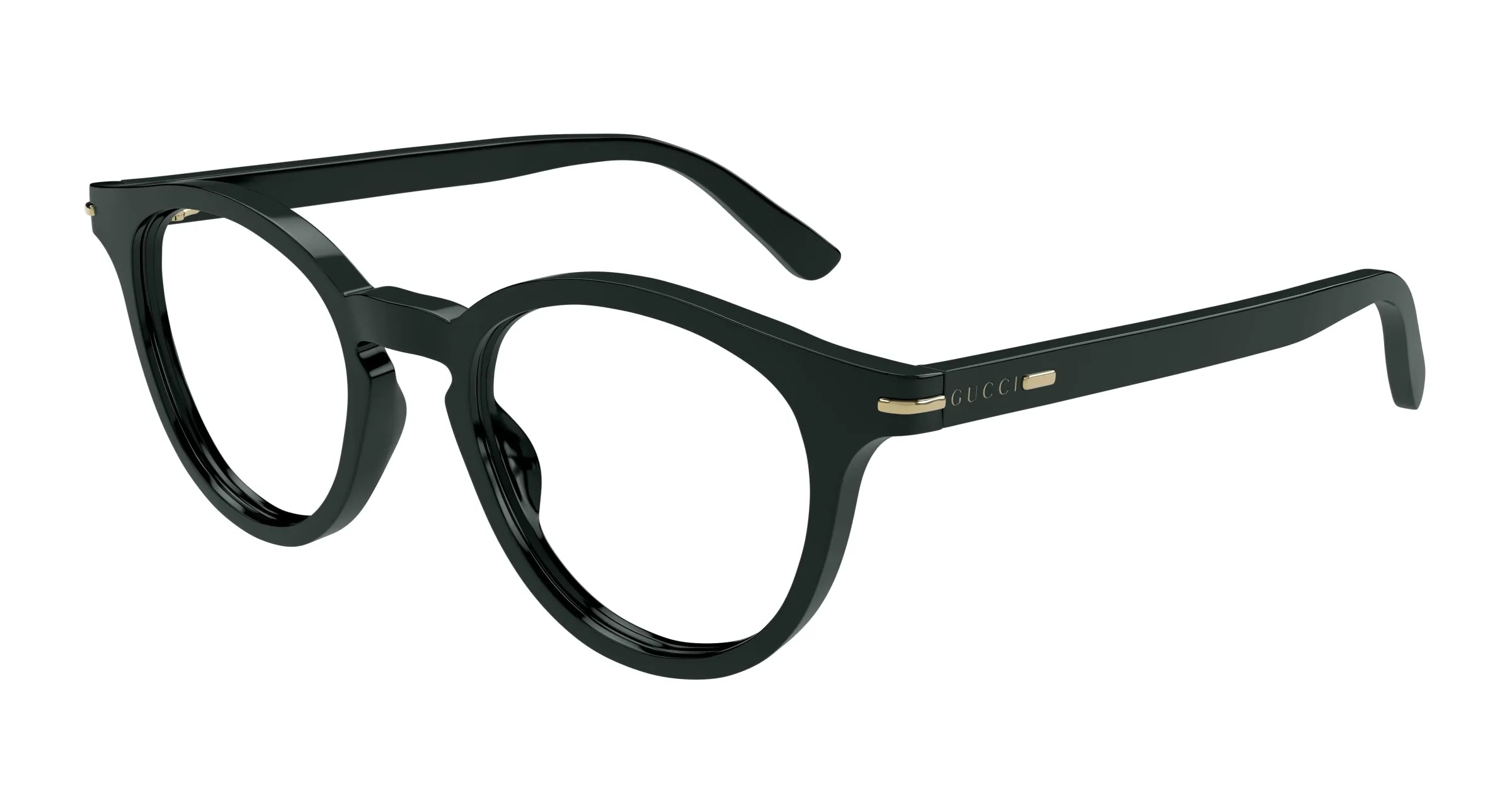 Gucci GG1727O 004 Montature da vista Acetato Verde Trasparente Rotonda - immagine 1