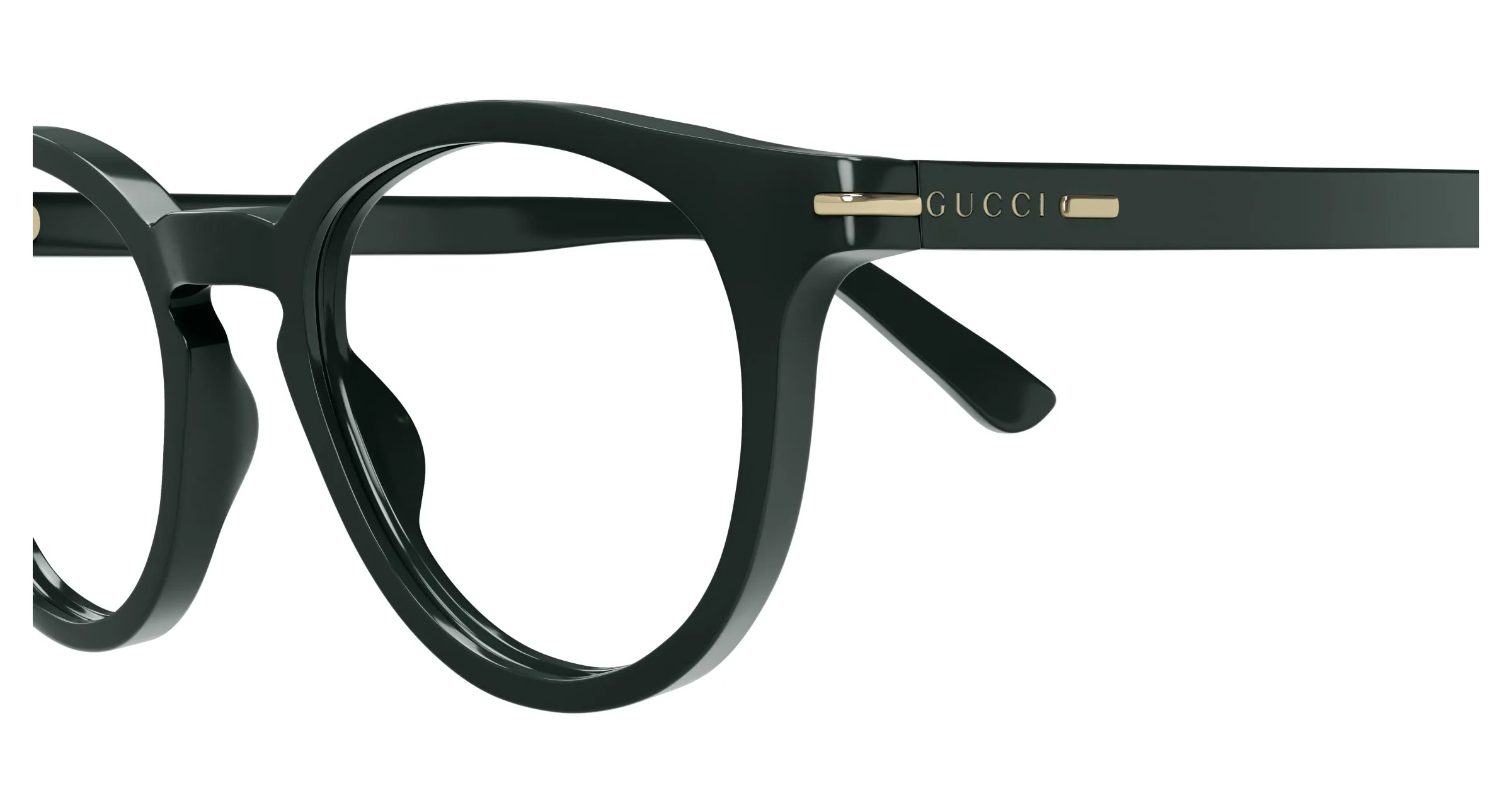 Gucci GG1727O 004 Montature da vista Acetato Verde Trasparente Rotonda - immagine 3