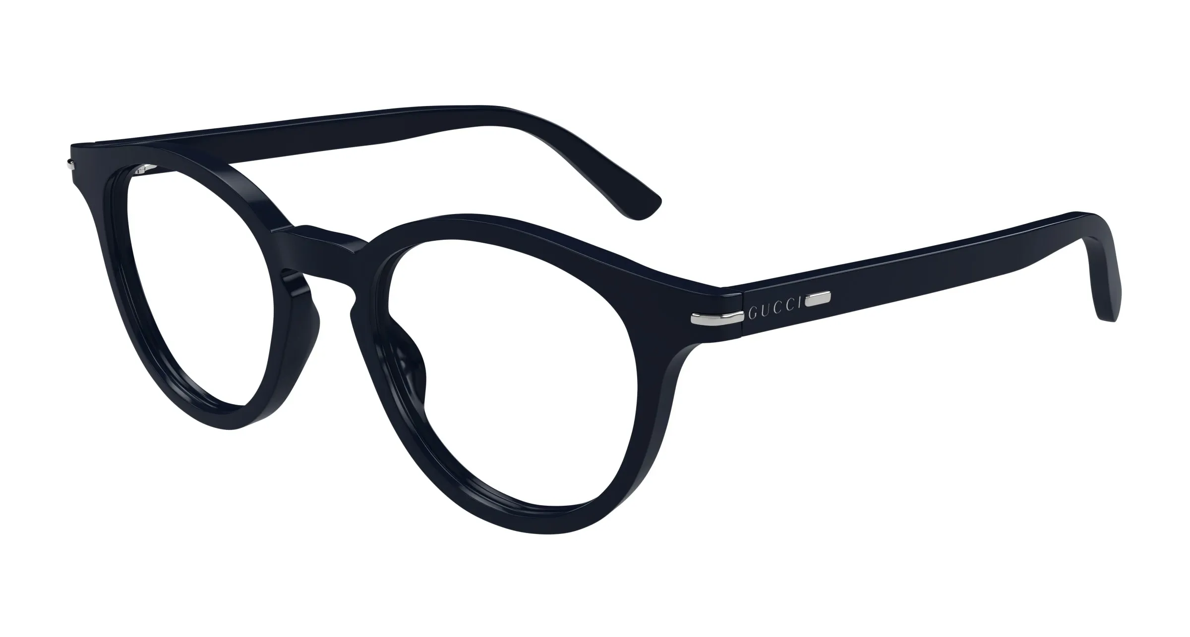 Gucci GG1727O 003 Montature da vista Acetato Blu Trasparente Rotonda - immagine 1