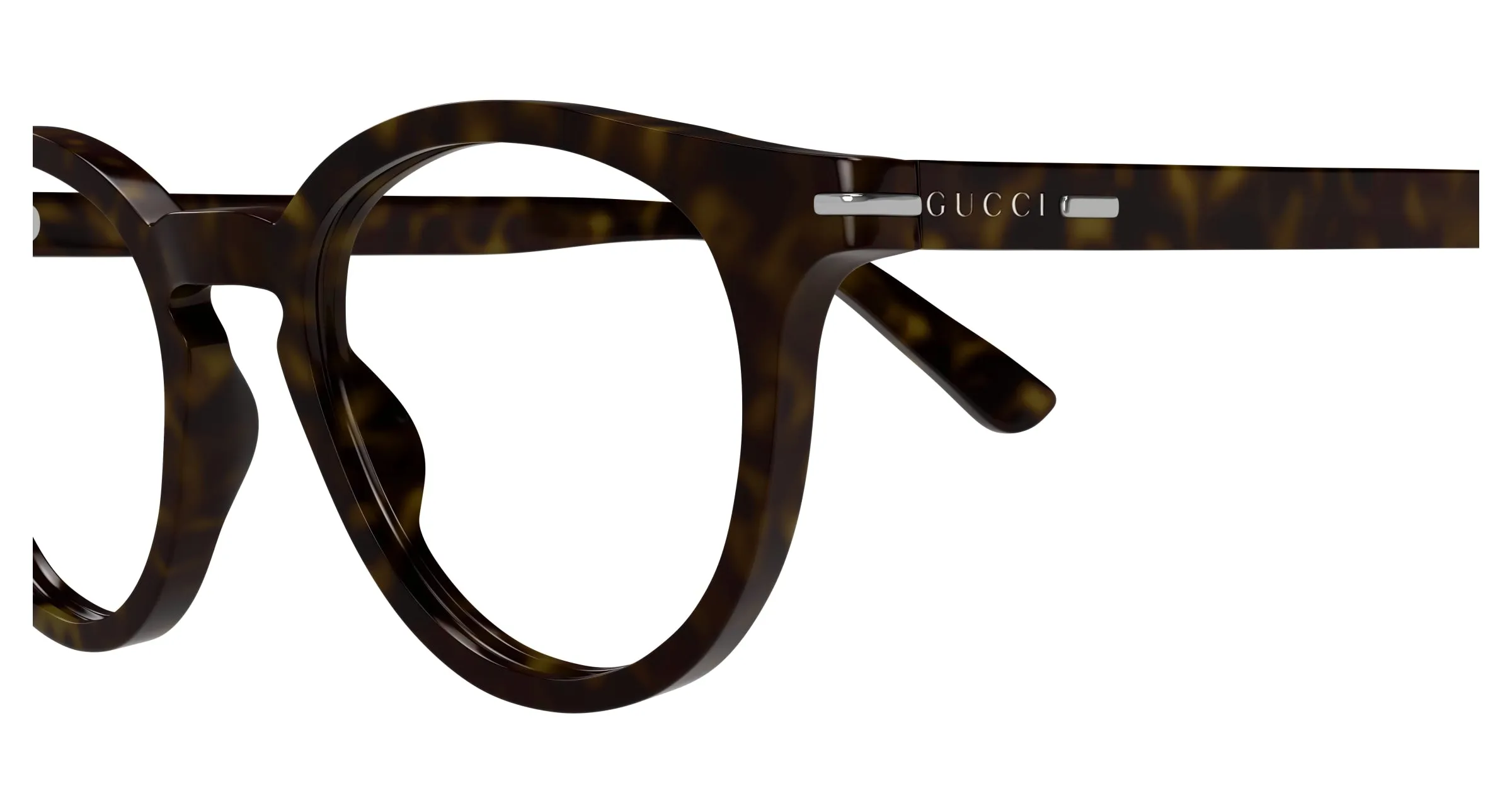 Gucci GG1727O 002 Montature da vista Acetato Havana Trasparente Rotonda - immagine 3