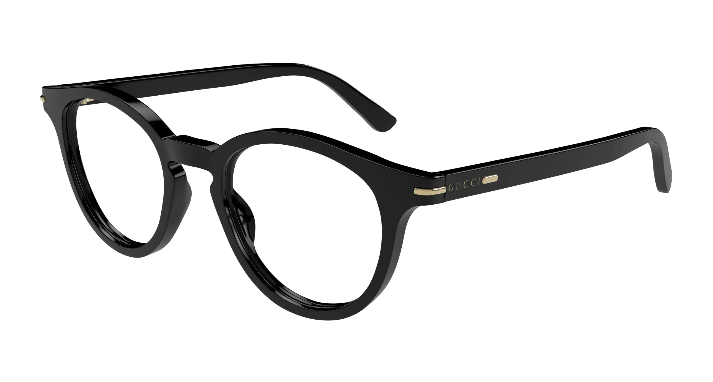 Gucci GG1727O 001 Montature da vista Acetato Nero Trasparente Rotonda - immagine 1